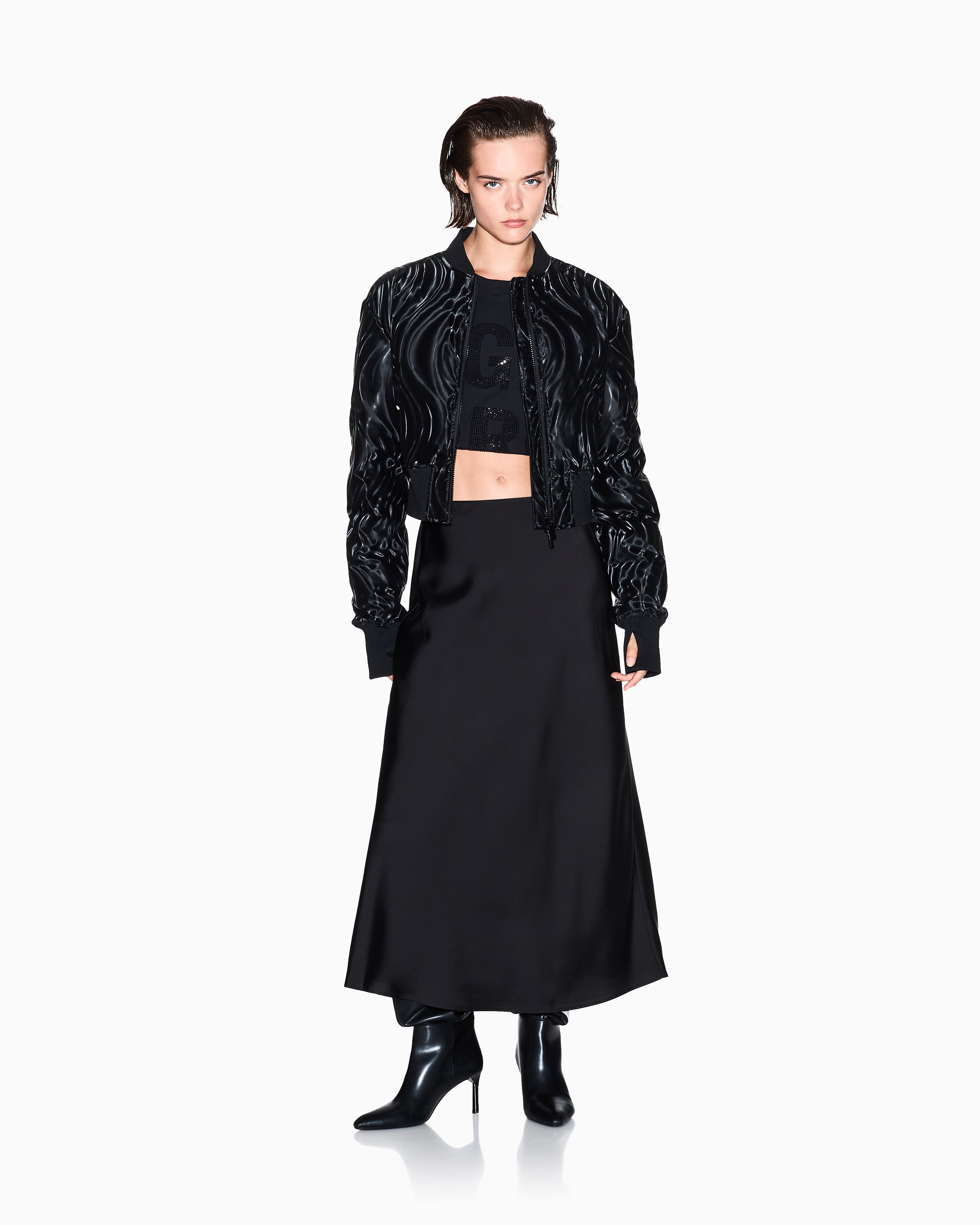 Armani Exchange - Longuette skirt with pleat, Woman, Black, Size:
