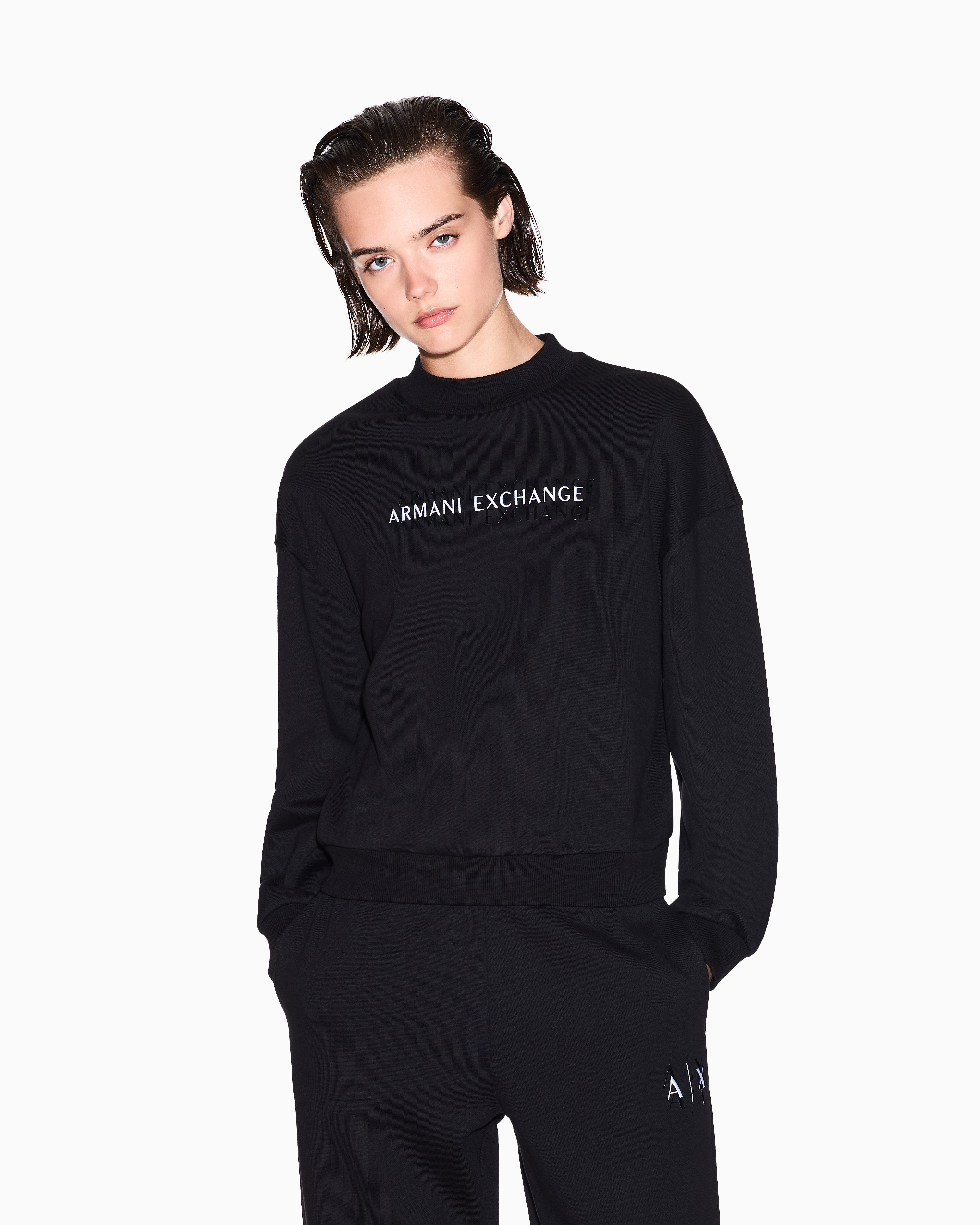 Armani Exchange Sweatshirts Without Hood In Blue