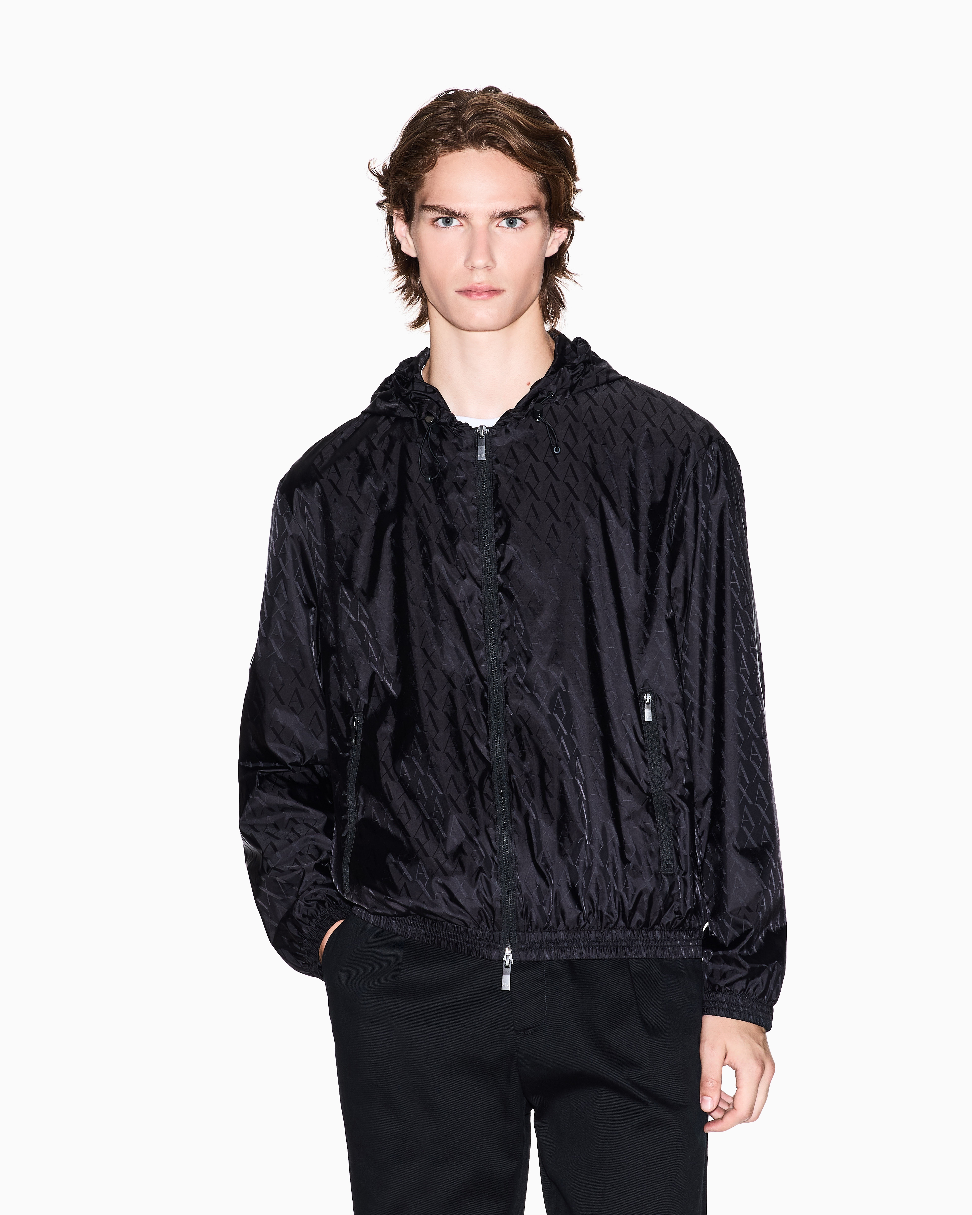 Armani Exchange - Jacket with allover logo, Man, Black, Size: