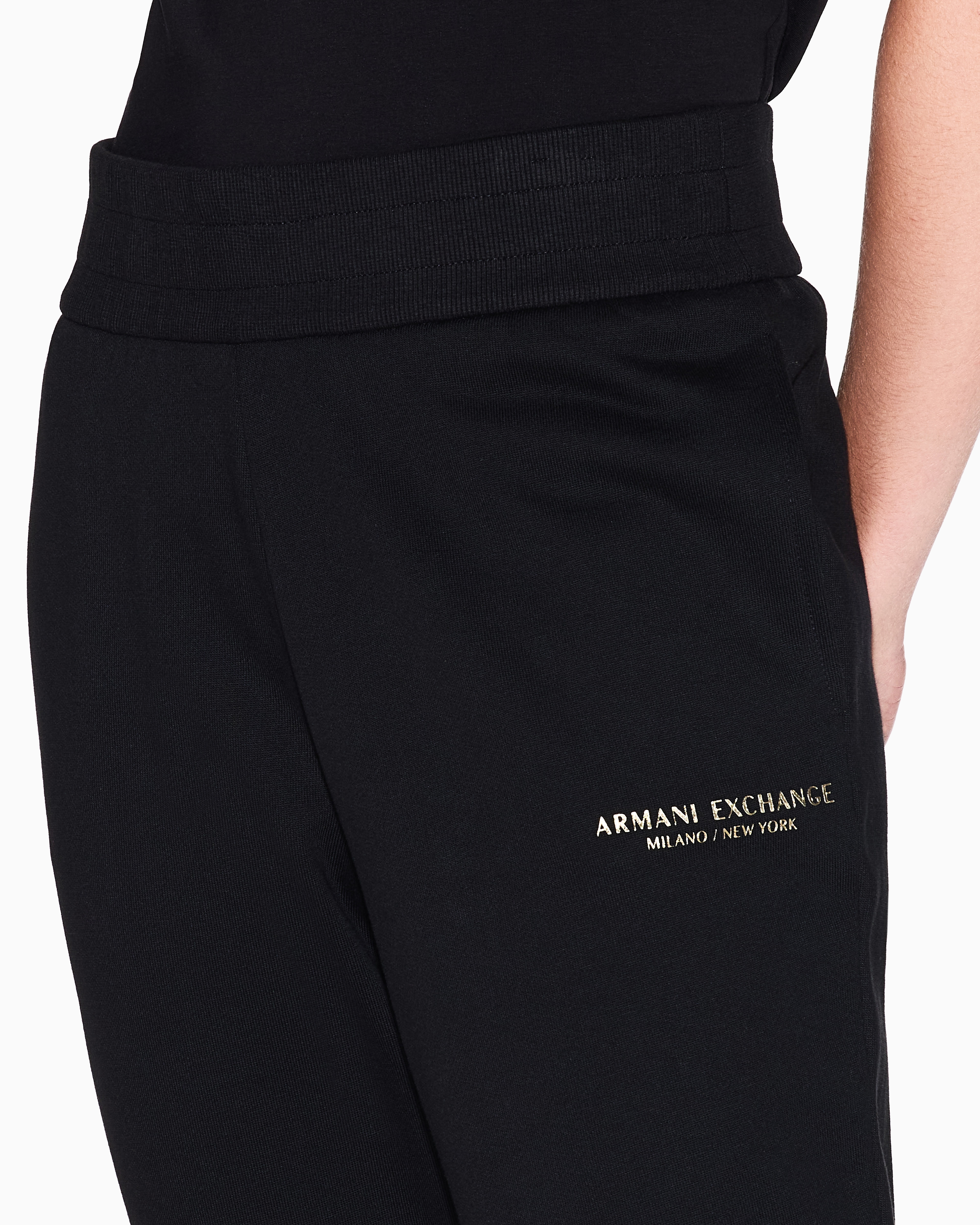 Armani Exchange - Cotton Jogger Pants, Woman, Black, Size: