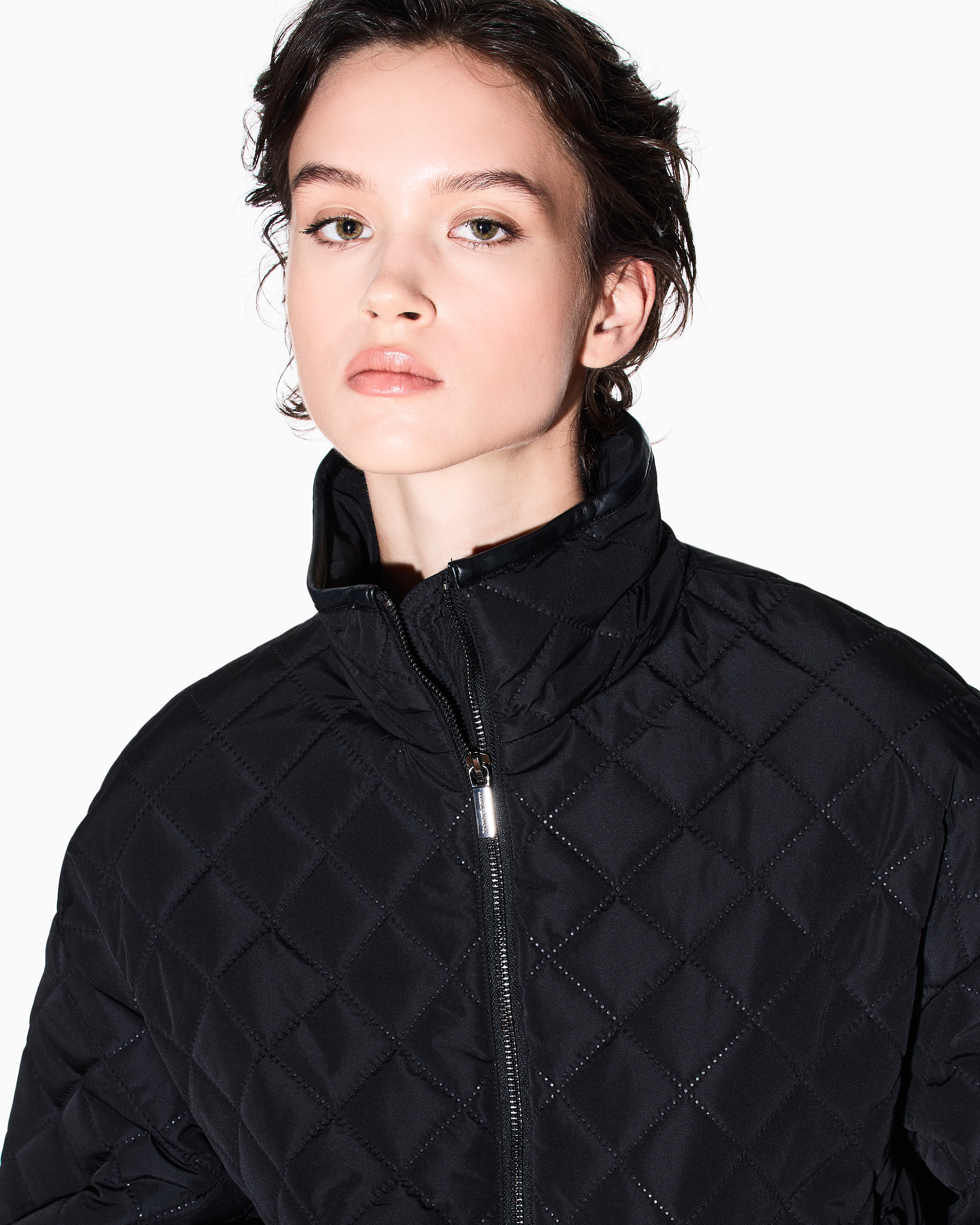 Armani Exchange - Diamond quilted jacket, Woman, Black, Size: