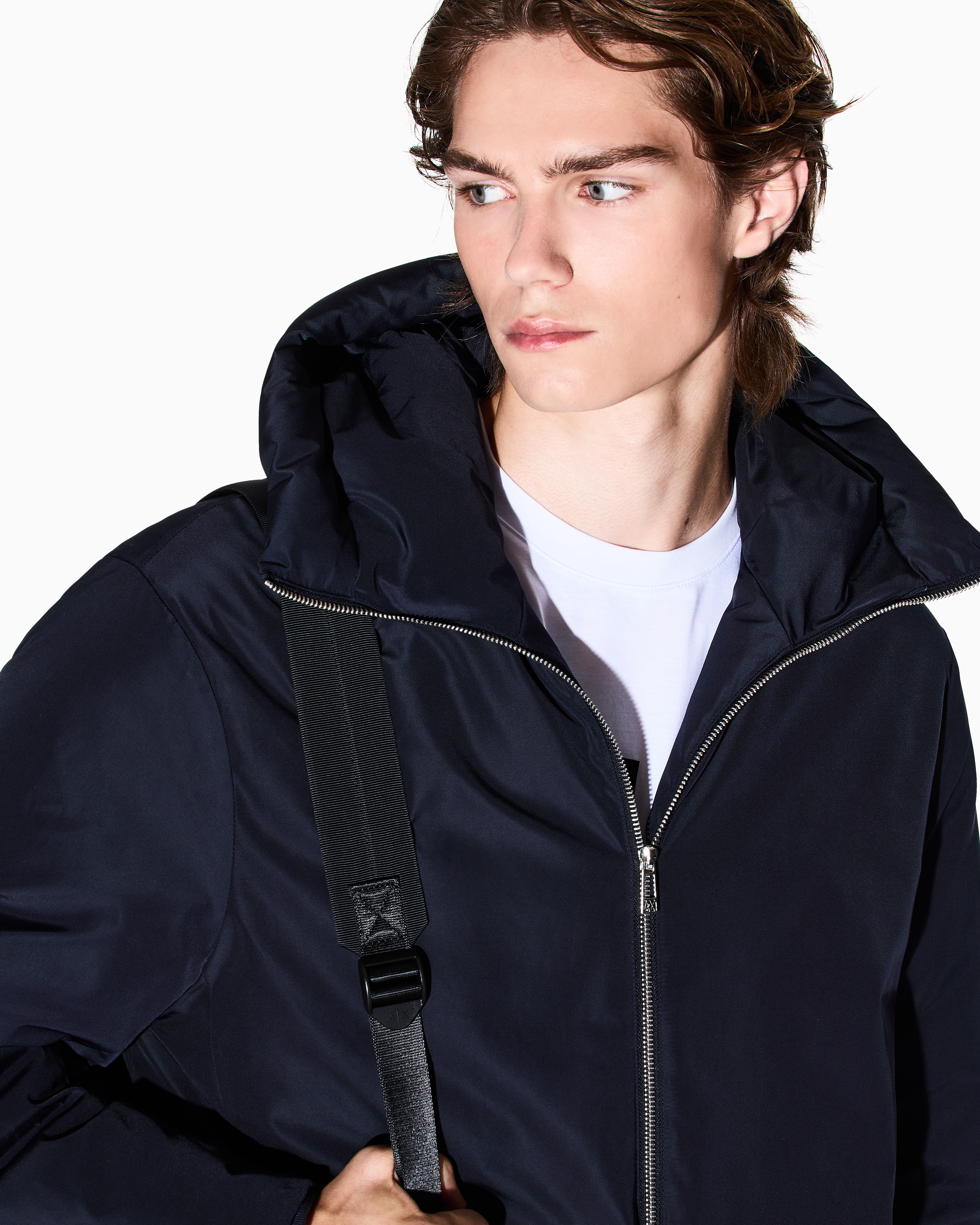 ZIP UP HOODED PUFFER JACKET