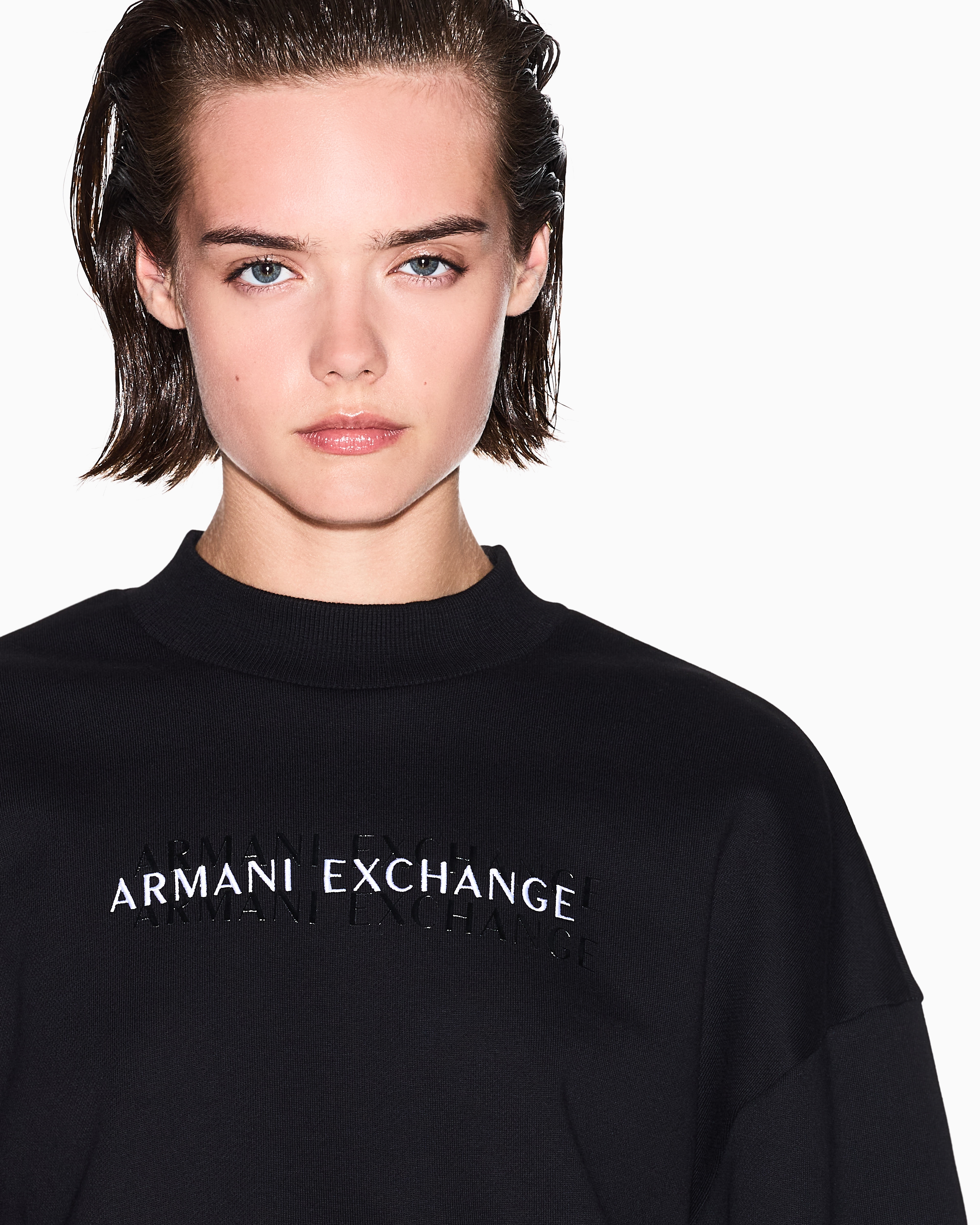 Armani Exchange Sweatshirts Without Hood In Blue