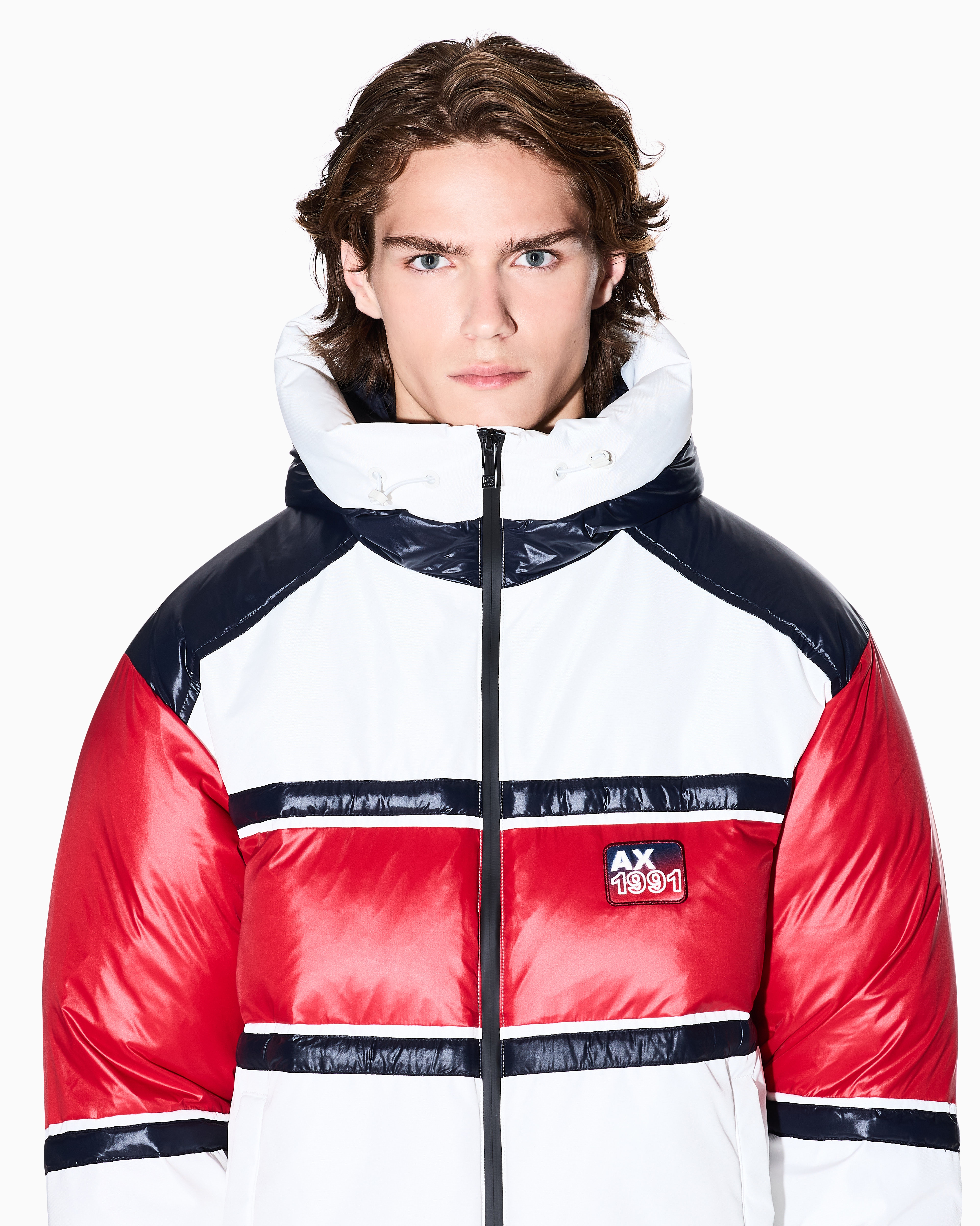Armani Exchange Jacket With Contrasting Bands In White