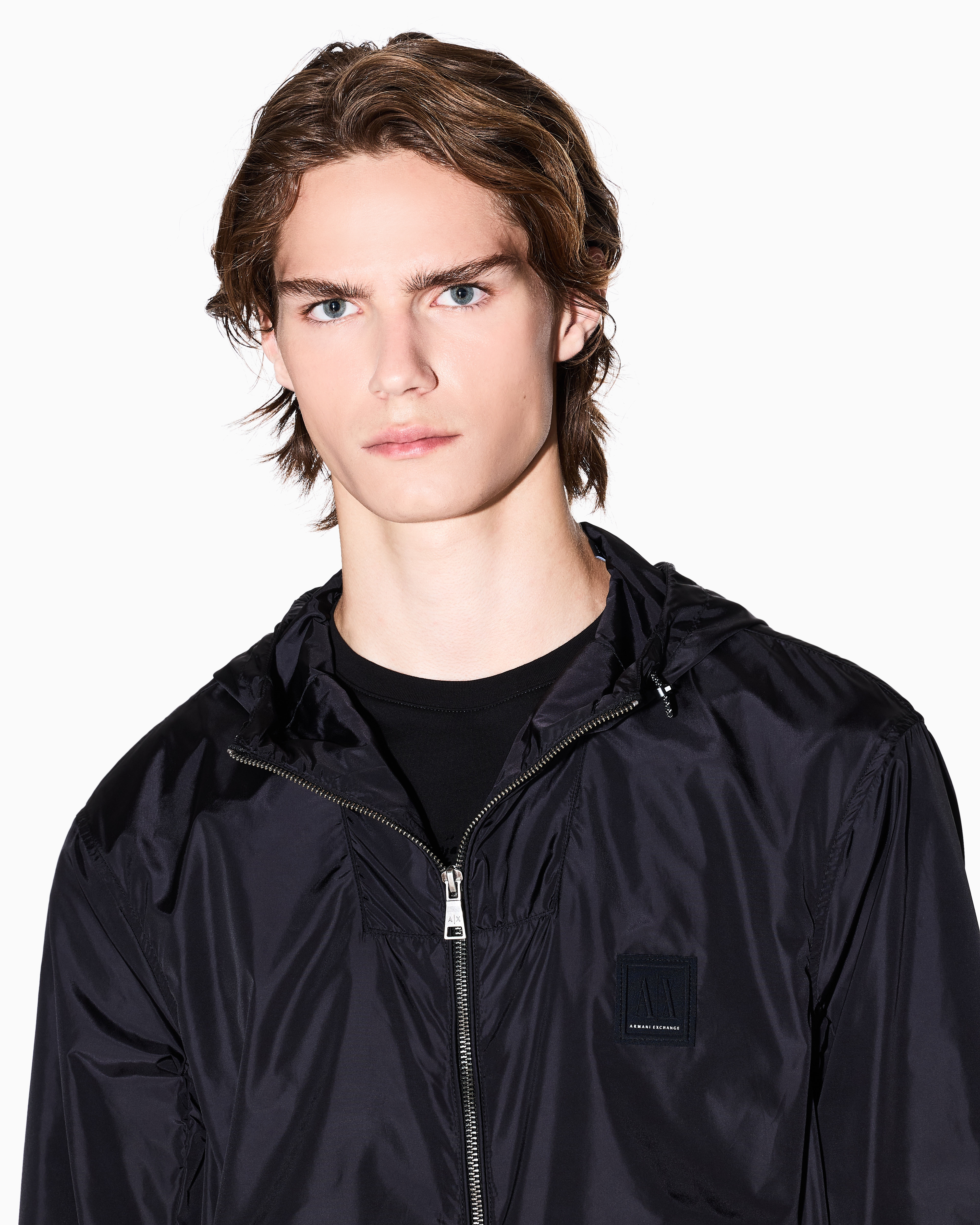 Armani Exchange - Windbreakers, Man, Black, Size: