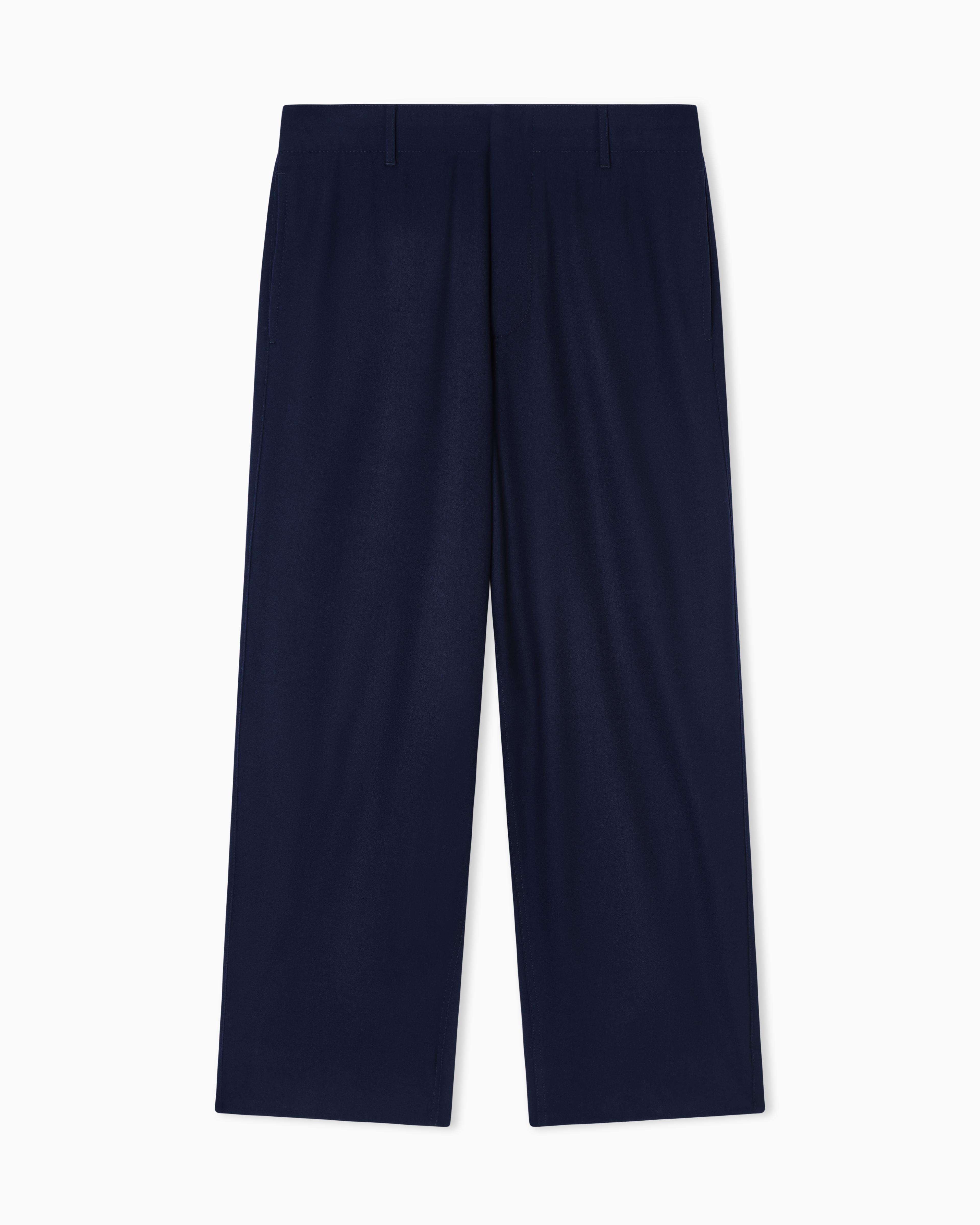 fluid wool flat-front trousers | Giorgio Armani US