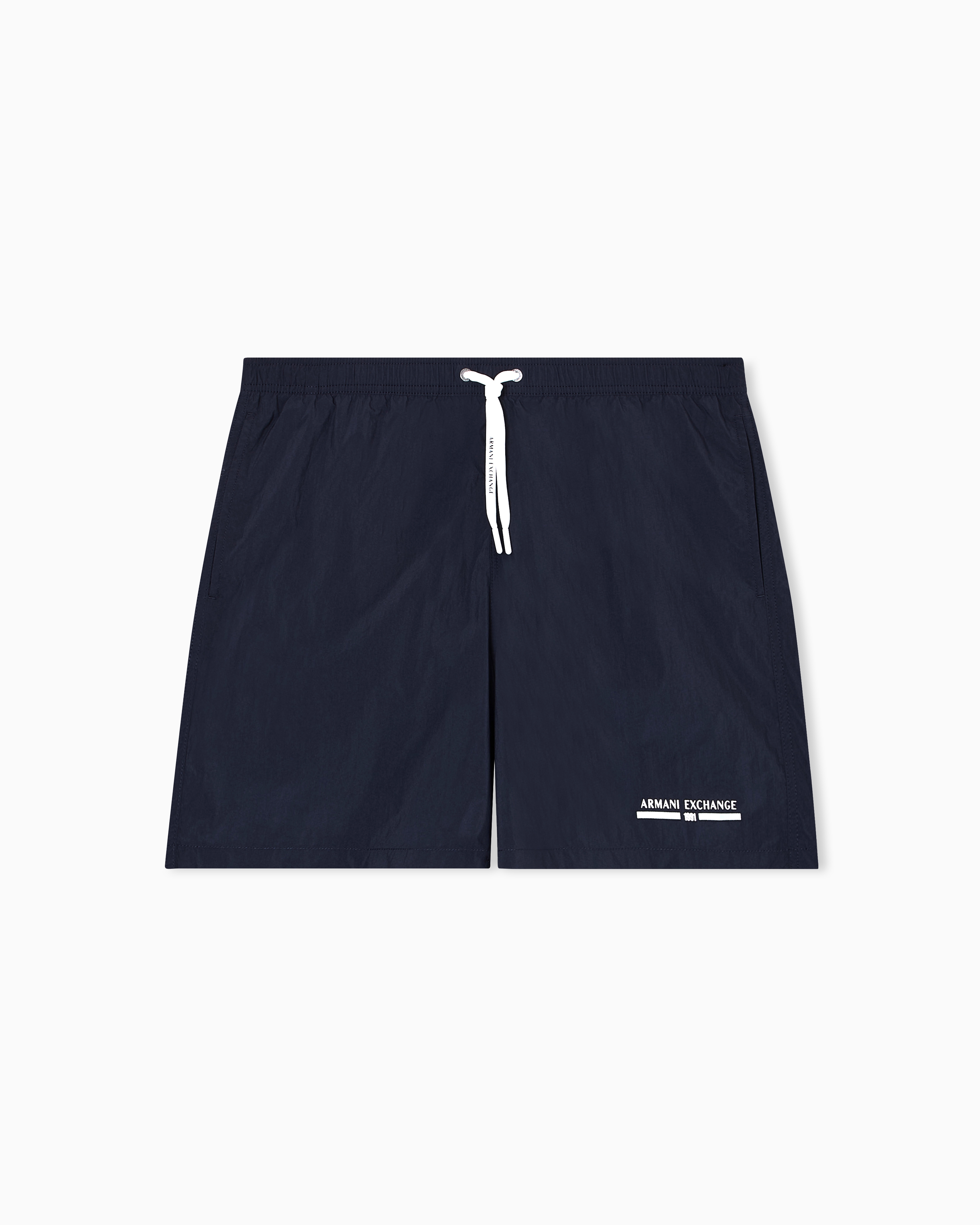 Armani Exchange - Beachwear Boxers, Man, Navy Blue, Size: