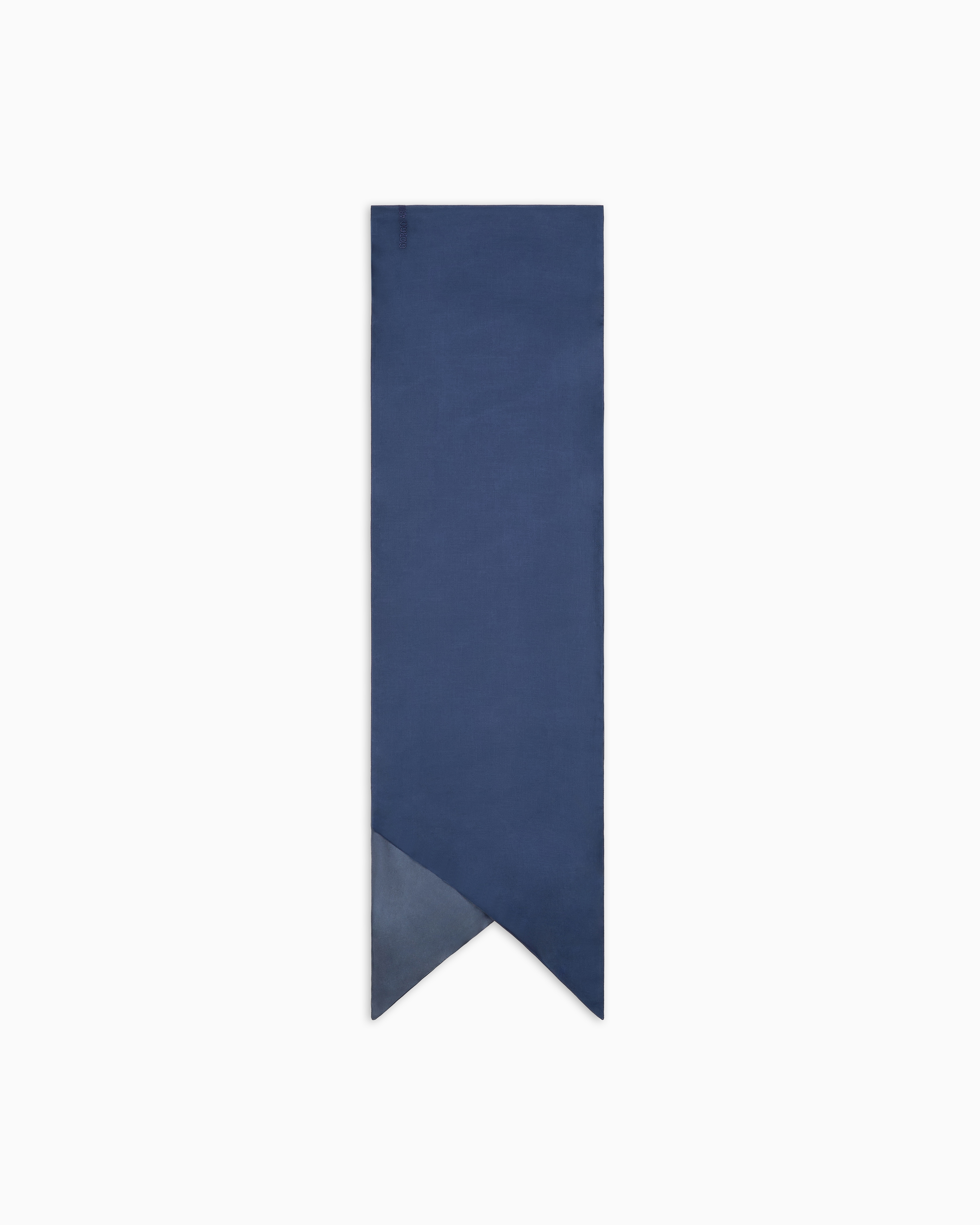 Giorgio Armani Two-tone Modal Scarf In Blue