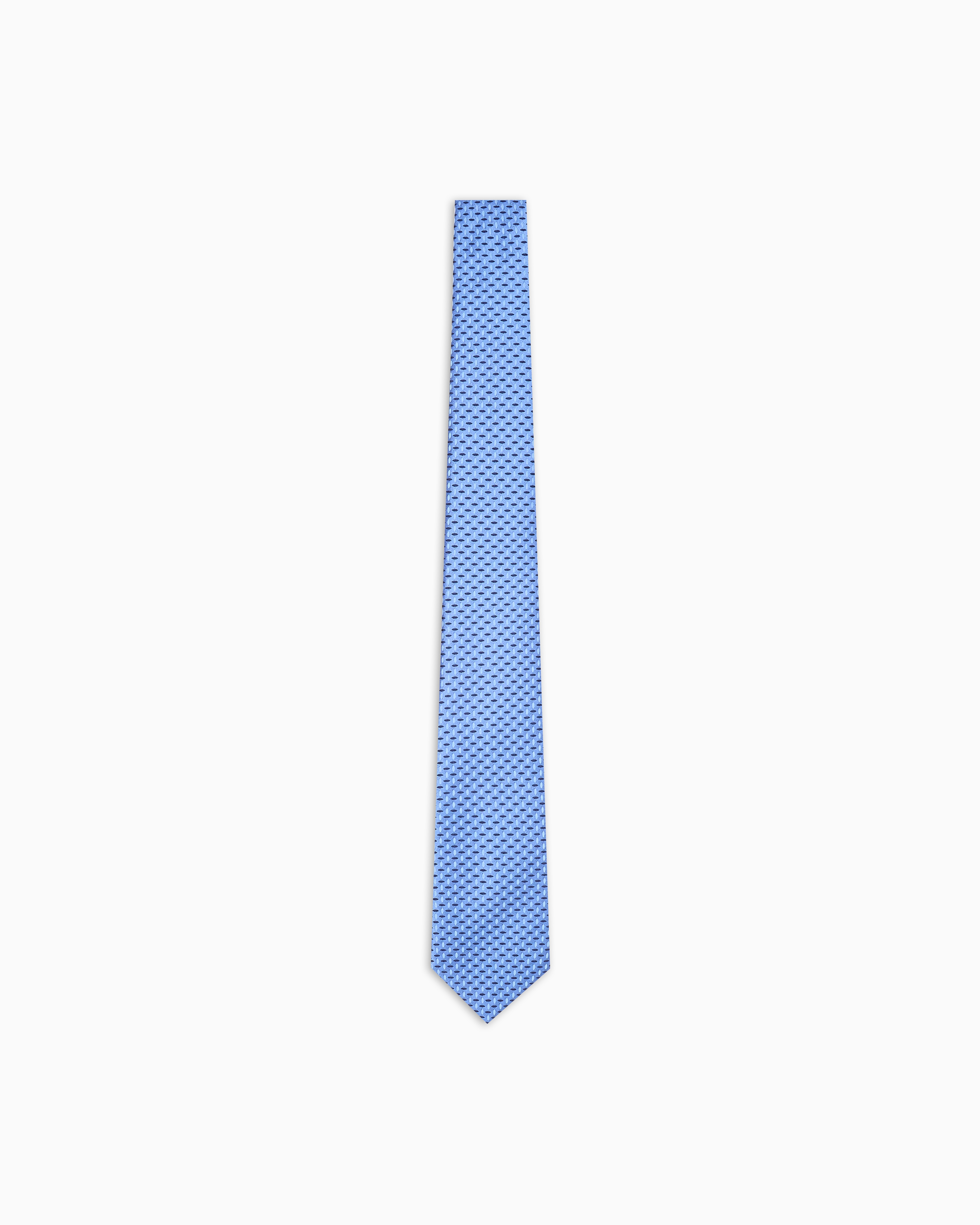 Emporio Armani - Pure silk tie with jacquard micro-pattern, Man, Light_blue, Size: TU