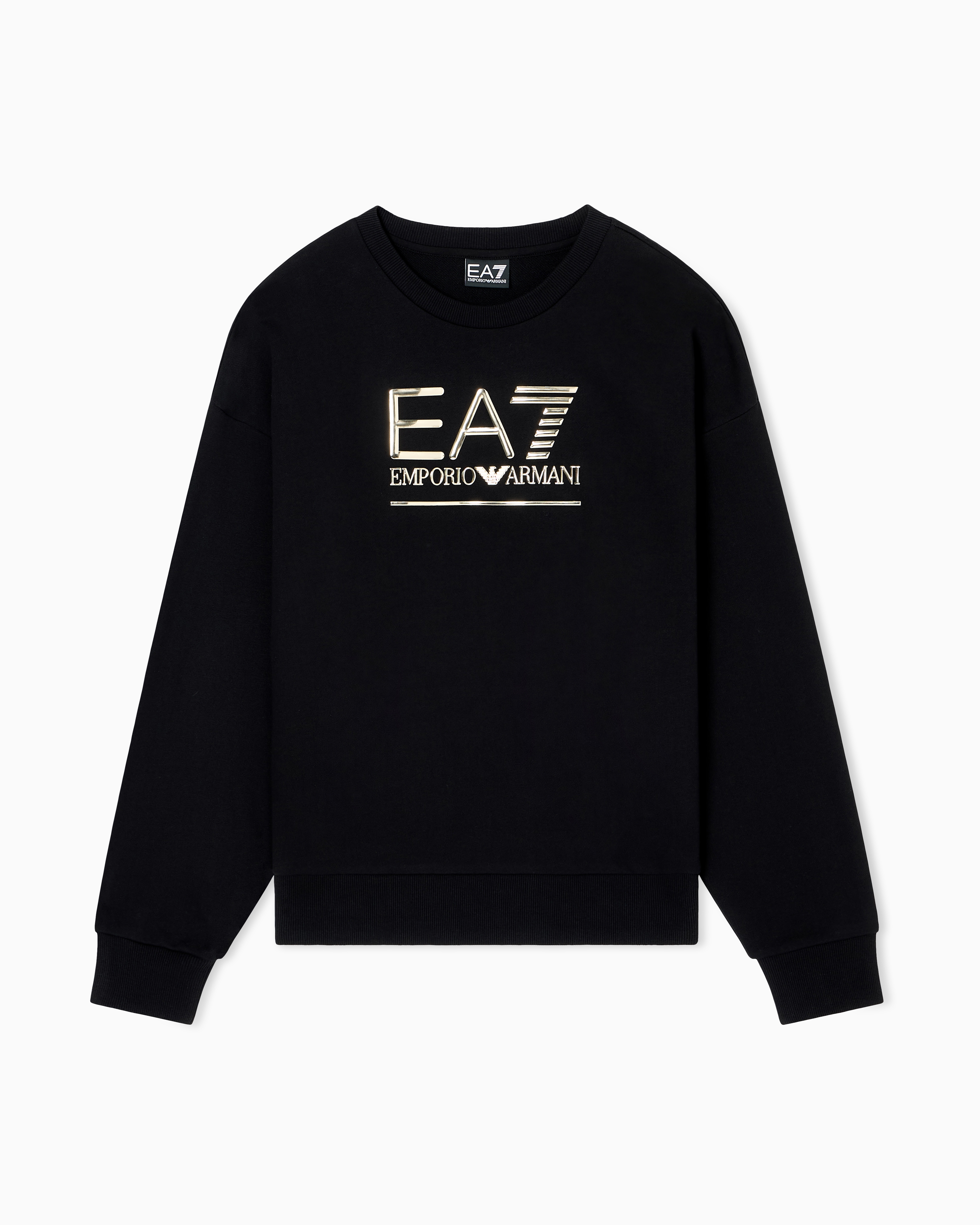 Ea7 Visibility Cotton-blend Sweatshirt In Black