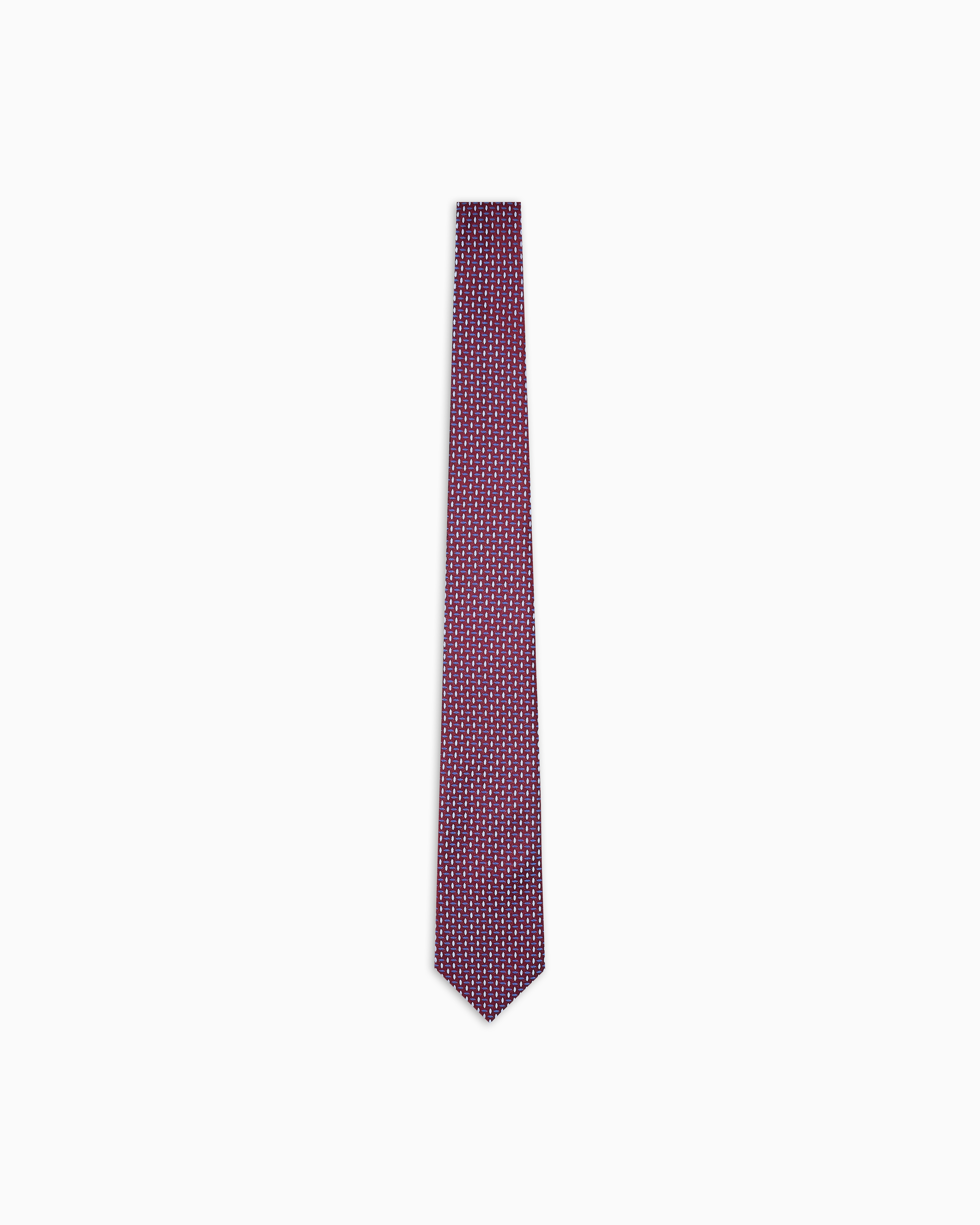 Emporio Armani - Pure silk tie with jacquard micro-pattern, Man, Burgundy, Size: TU