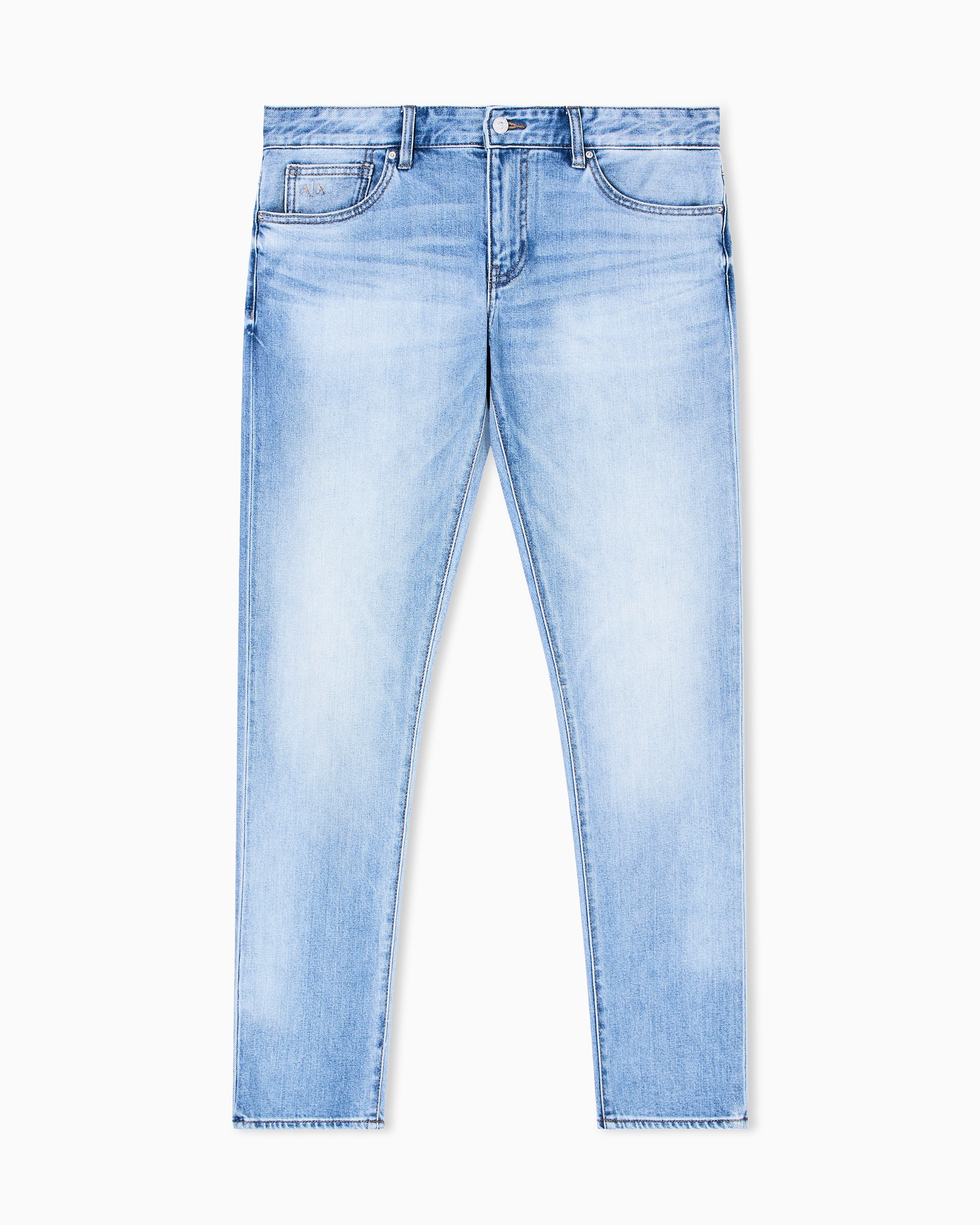 Armani Exchange - Stretch denim skinny jeans, Man, Blue, Size:
