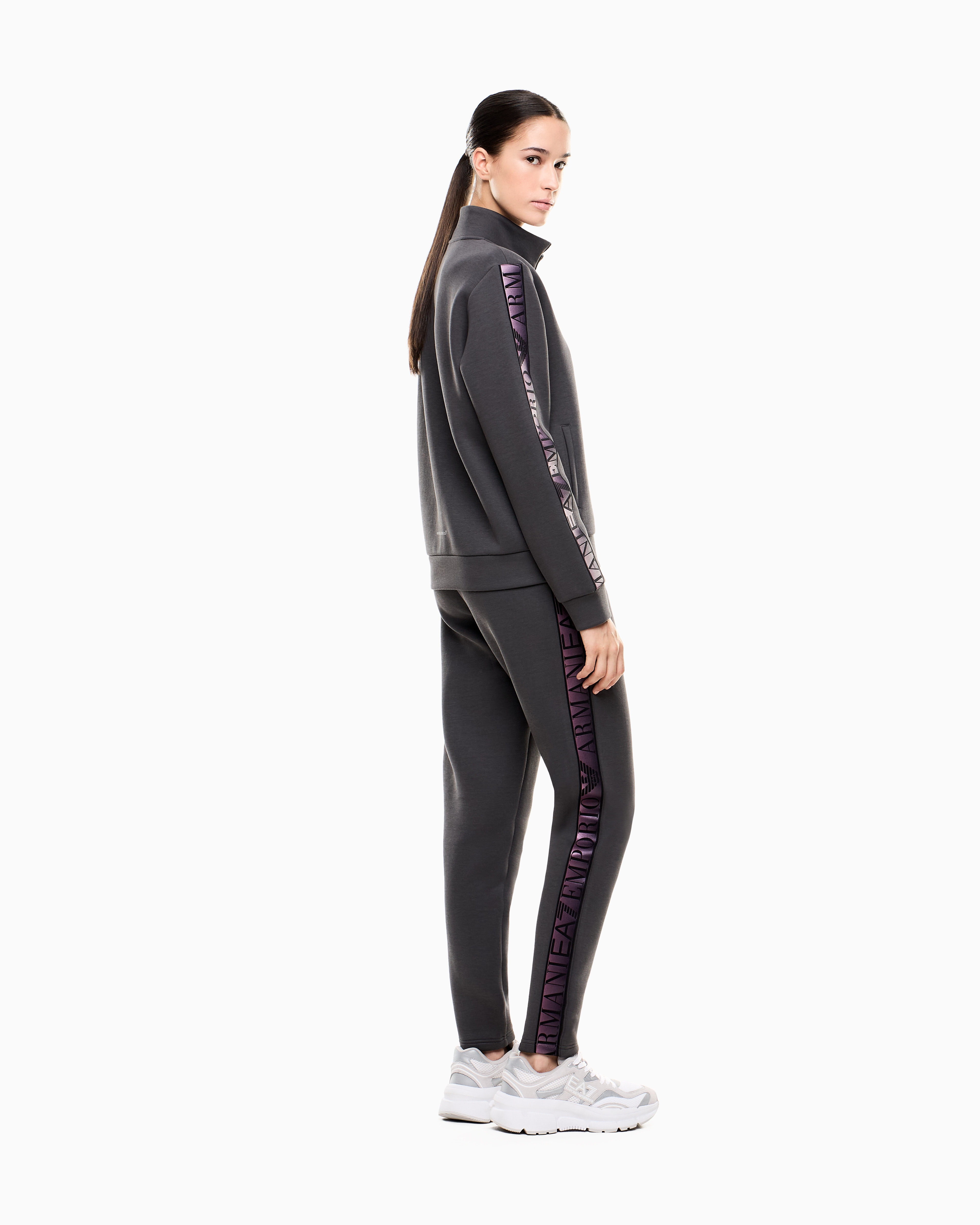 Ea7 Dynamic Athlete Tracksuit In Natural Ventus7 Technical Fabric In Gray