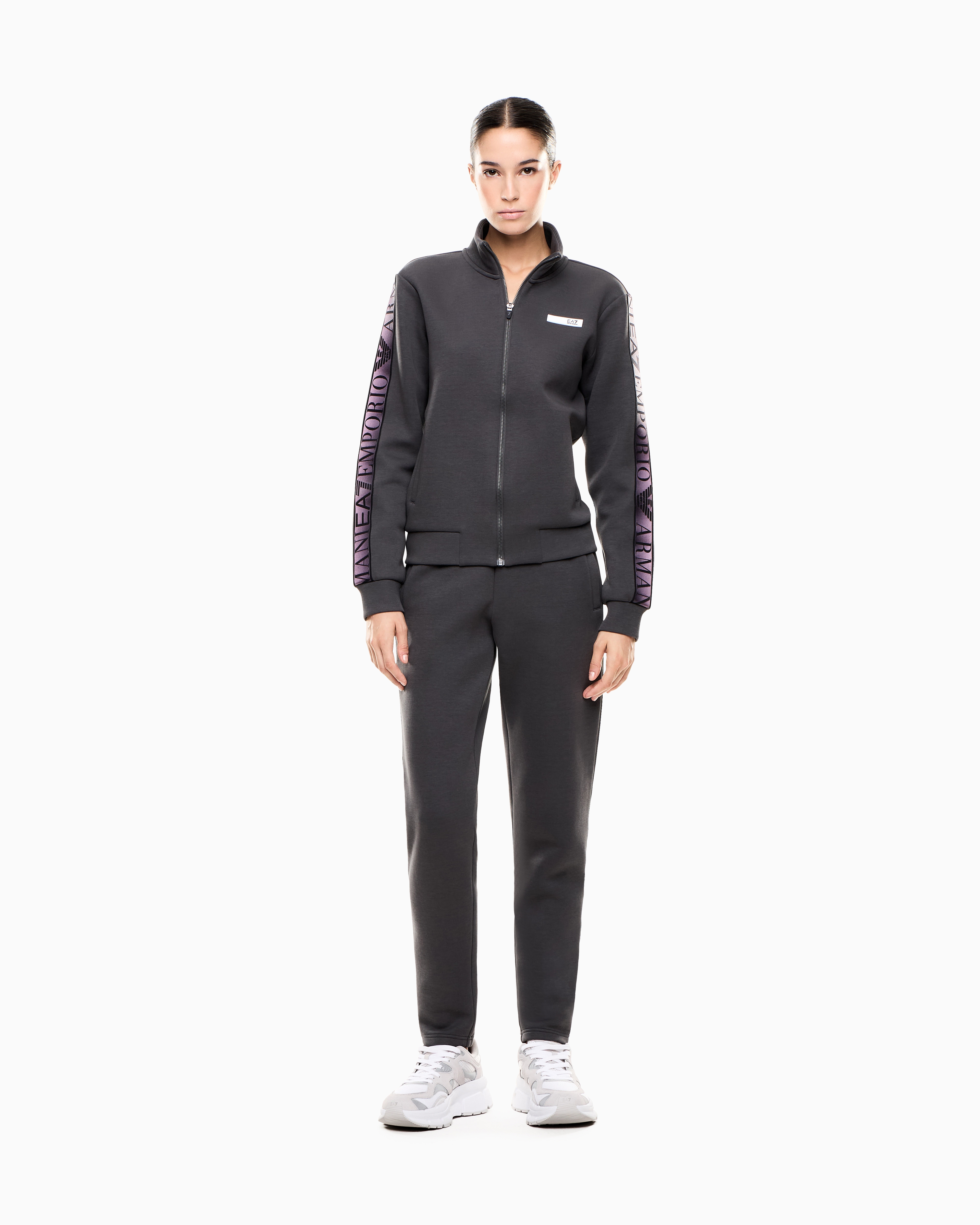 Ea7 Dynamic Athlete Tracksuit In Natural Ventus7 Technical Fabric In Gray