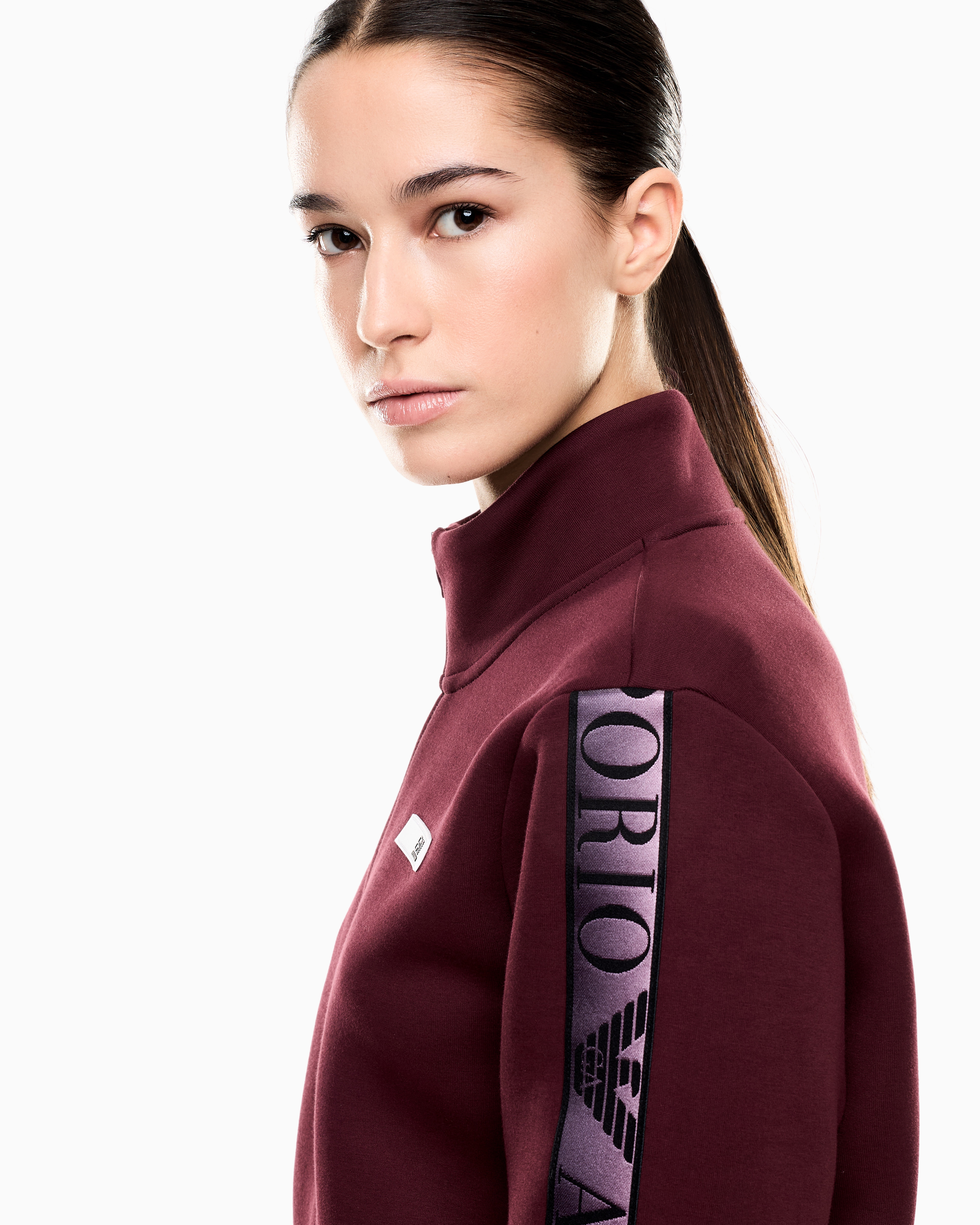Ea7 Dynamic Athlete Tracksuit In Natural Ventus7 Technical Fabric In Burgundy