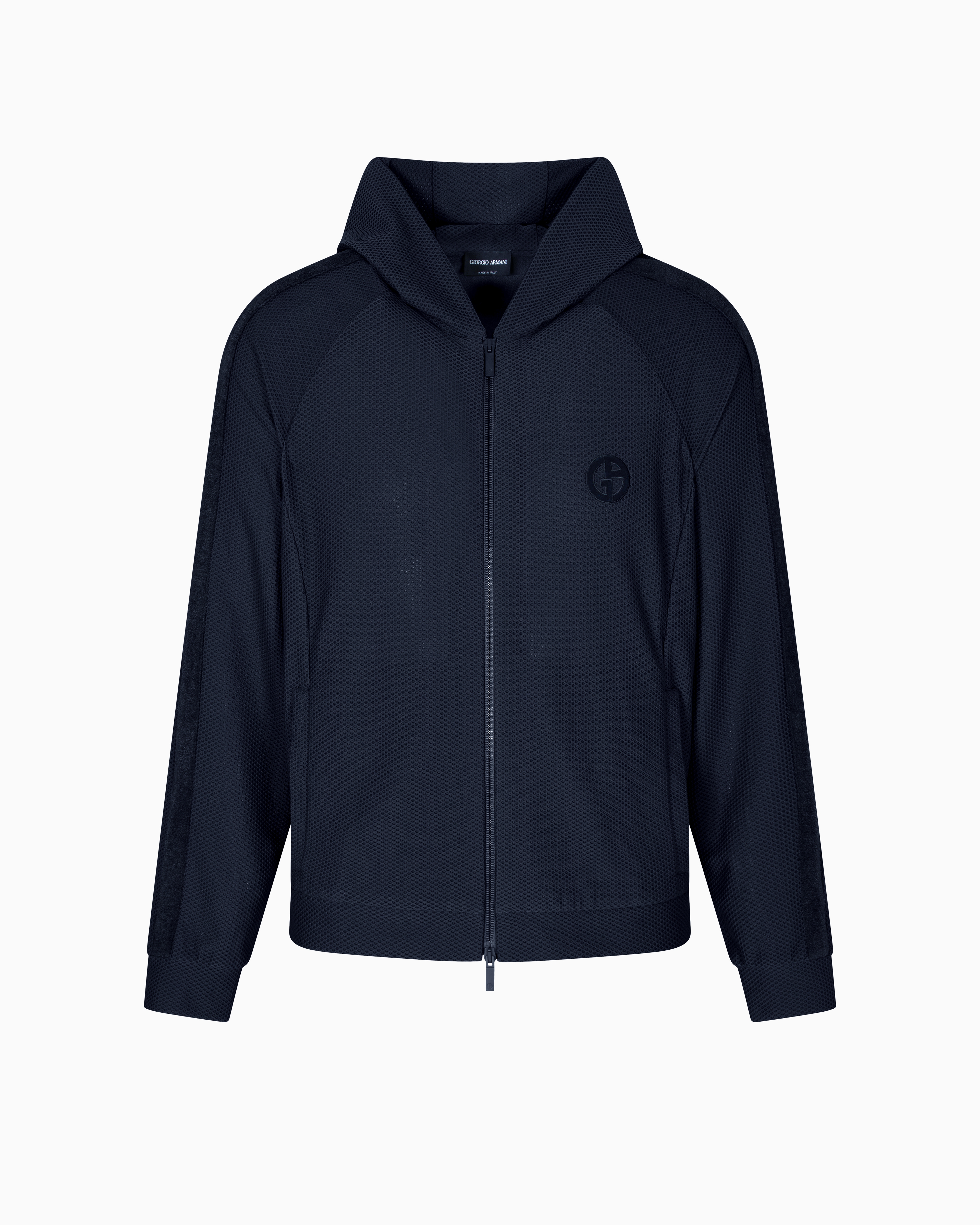 パーカー・フーディ GIORGIO ARMANI TECHNICAL WAFFLE MESH TRACK SWEATSHIRT Hooded sweatshirt in technical waffle fabric | Giorgio Armani