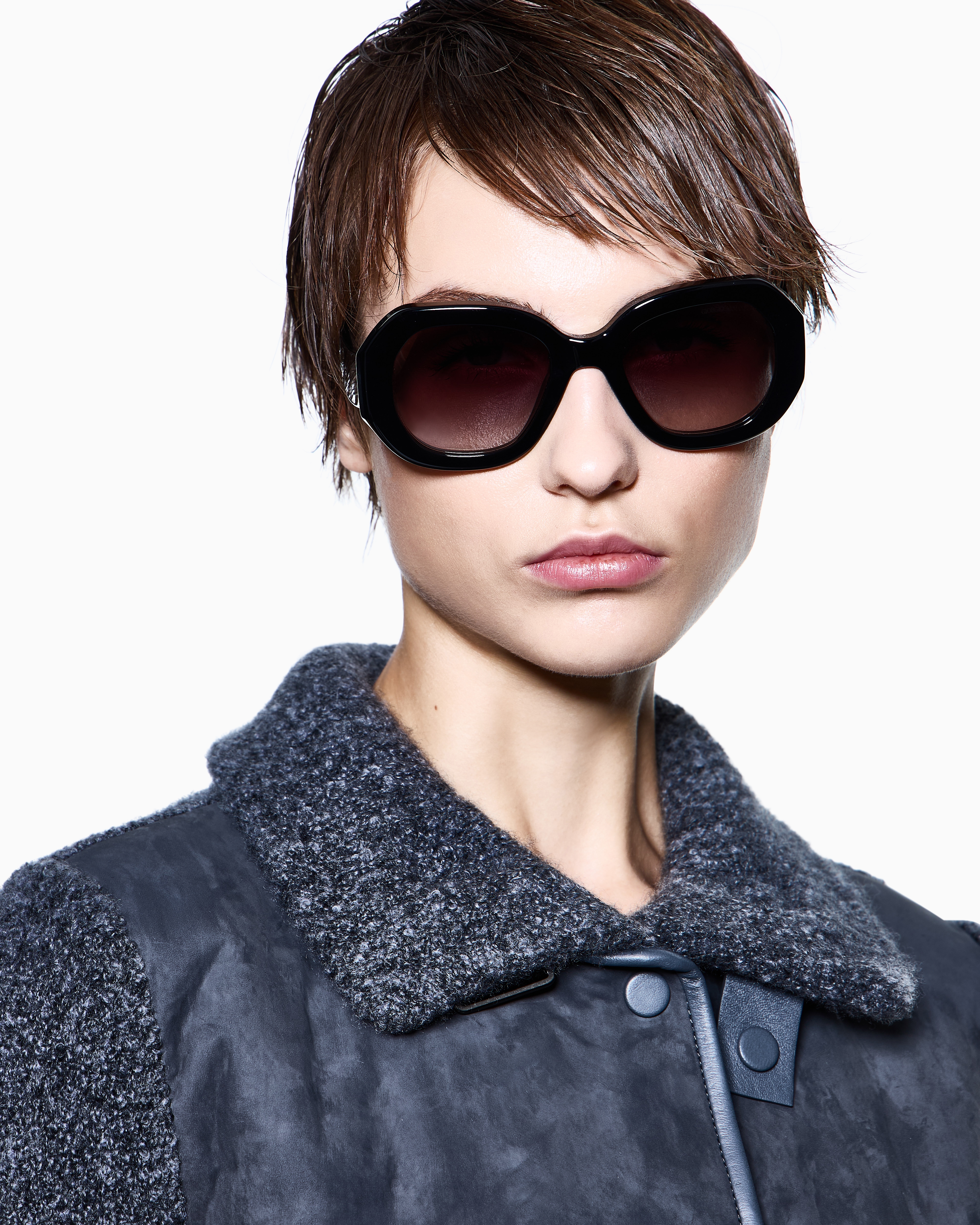 Giorgio Armani Women's Oversized Sunglasses In Gray