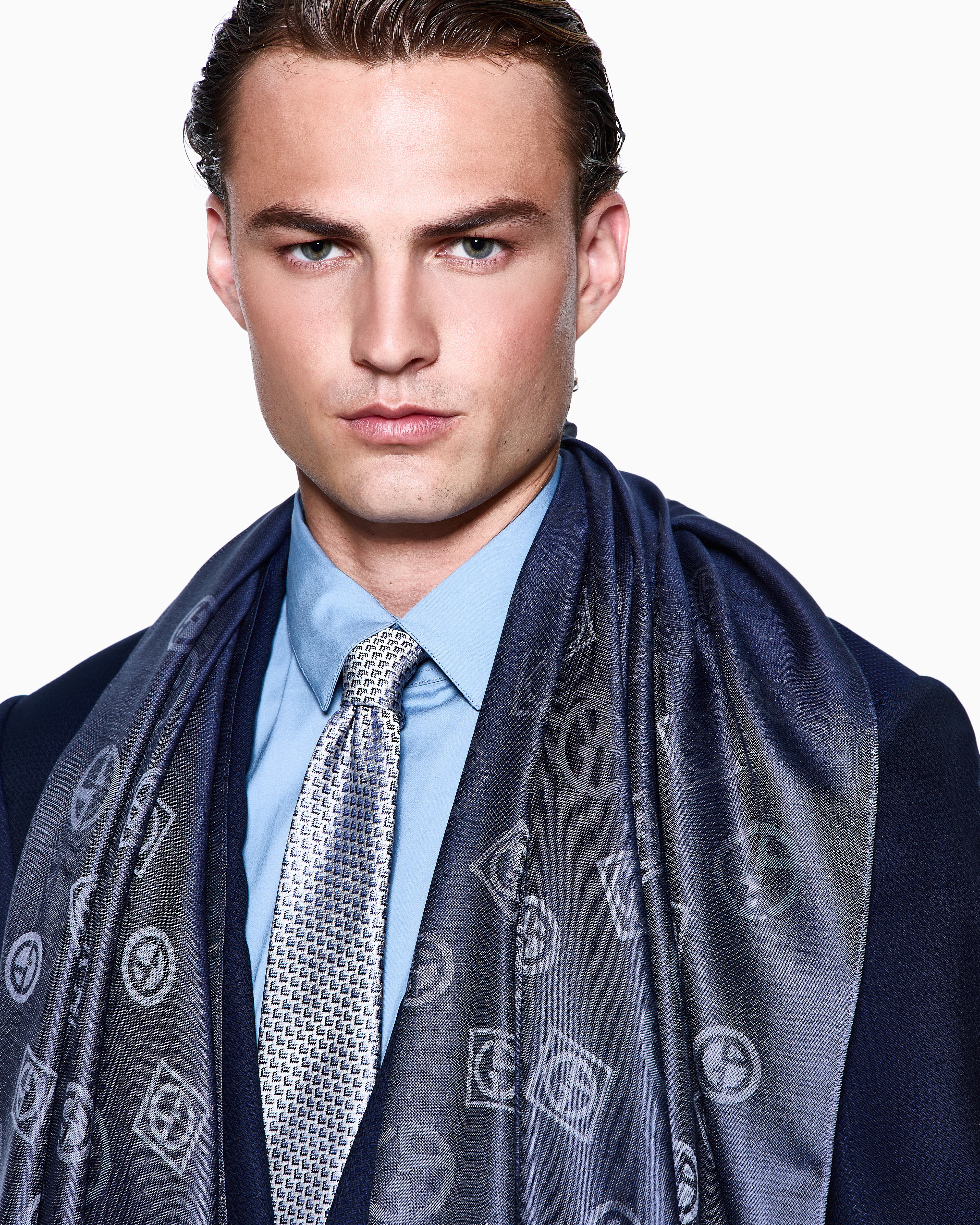 ストール シルク ジャカードモノグラム | Giorgio Armani