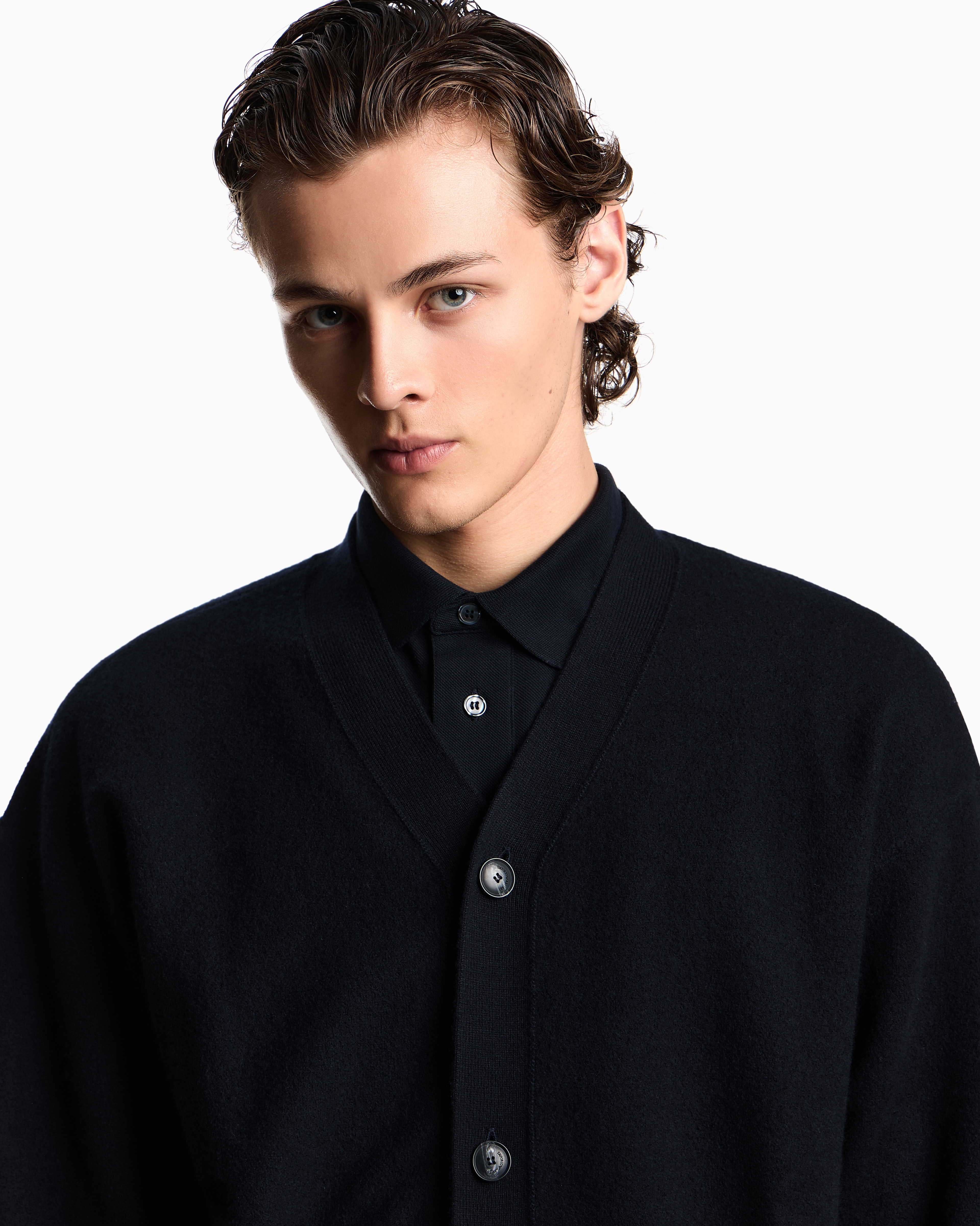 Giorgio Armani ネイビー カーディガン Giorgio Armani ダークネイビー カーディガン