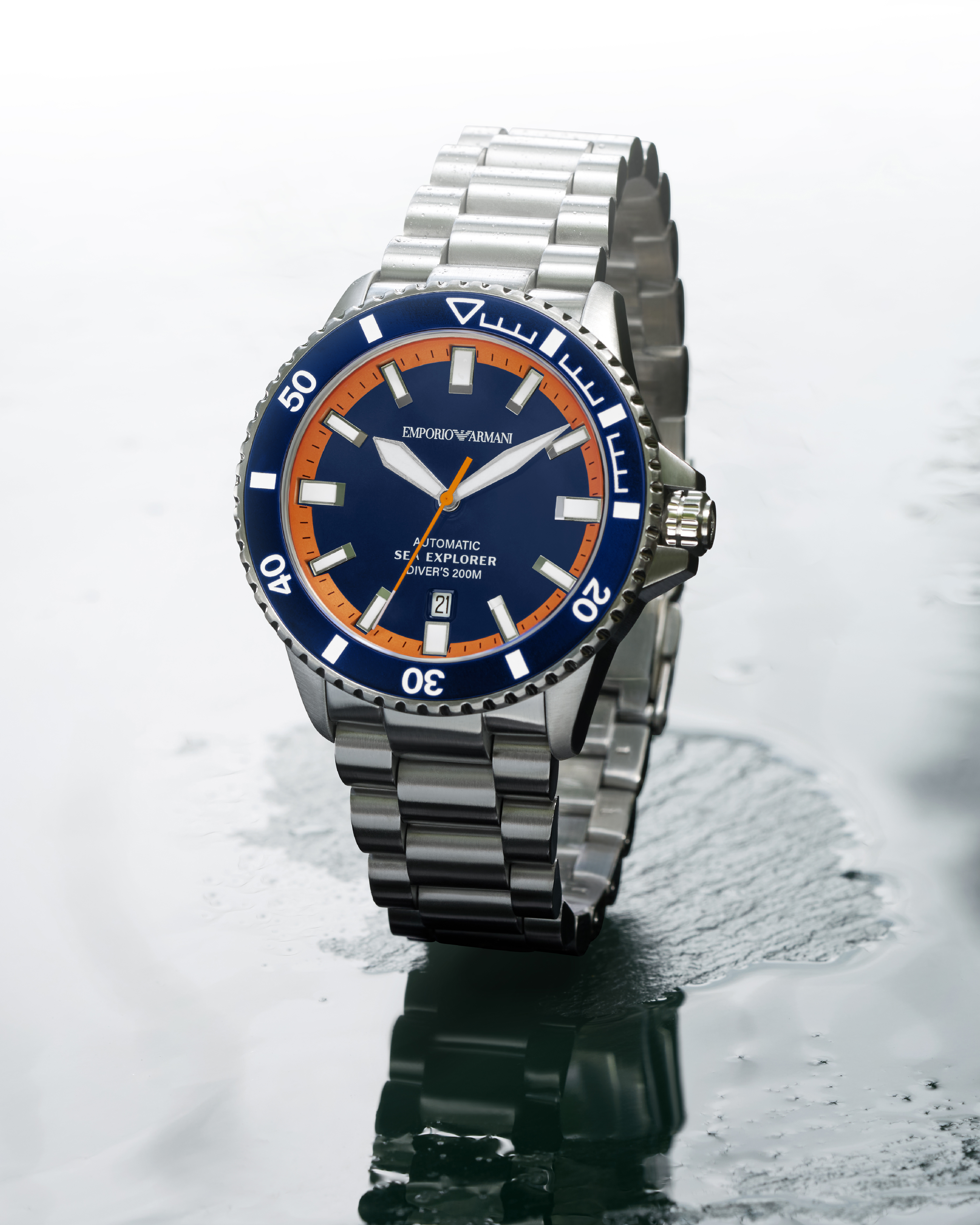 【稼働品】EMPORIO ARMANI 自動巻き EMPORIO ARMANIメンズオートマティックガンメタル自動巻き腕時計