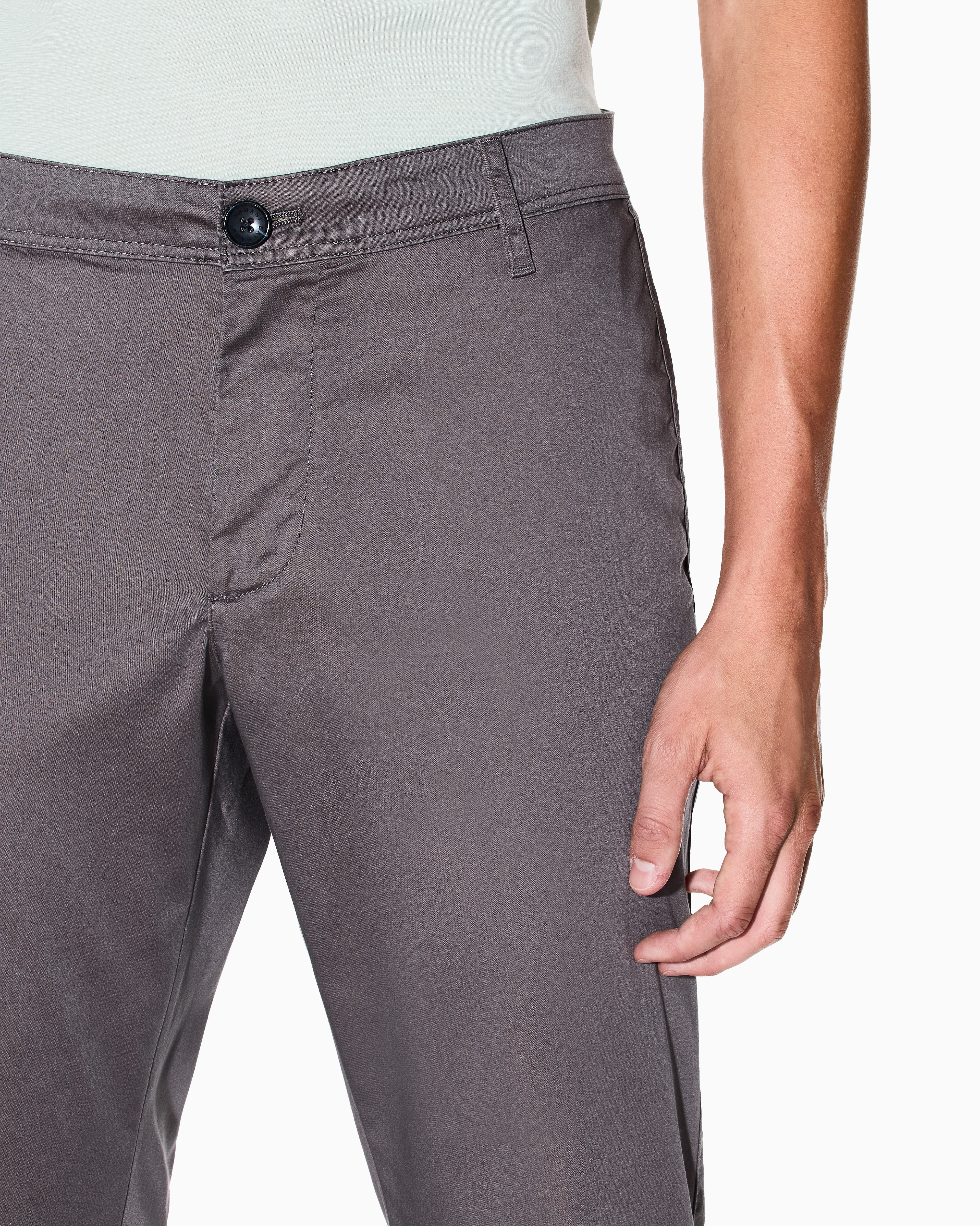 Armani Exchange Stretch Cotton Chinos In Brown