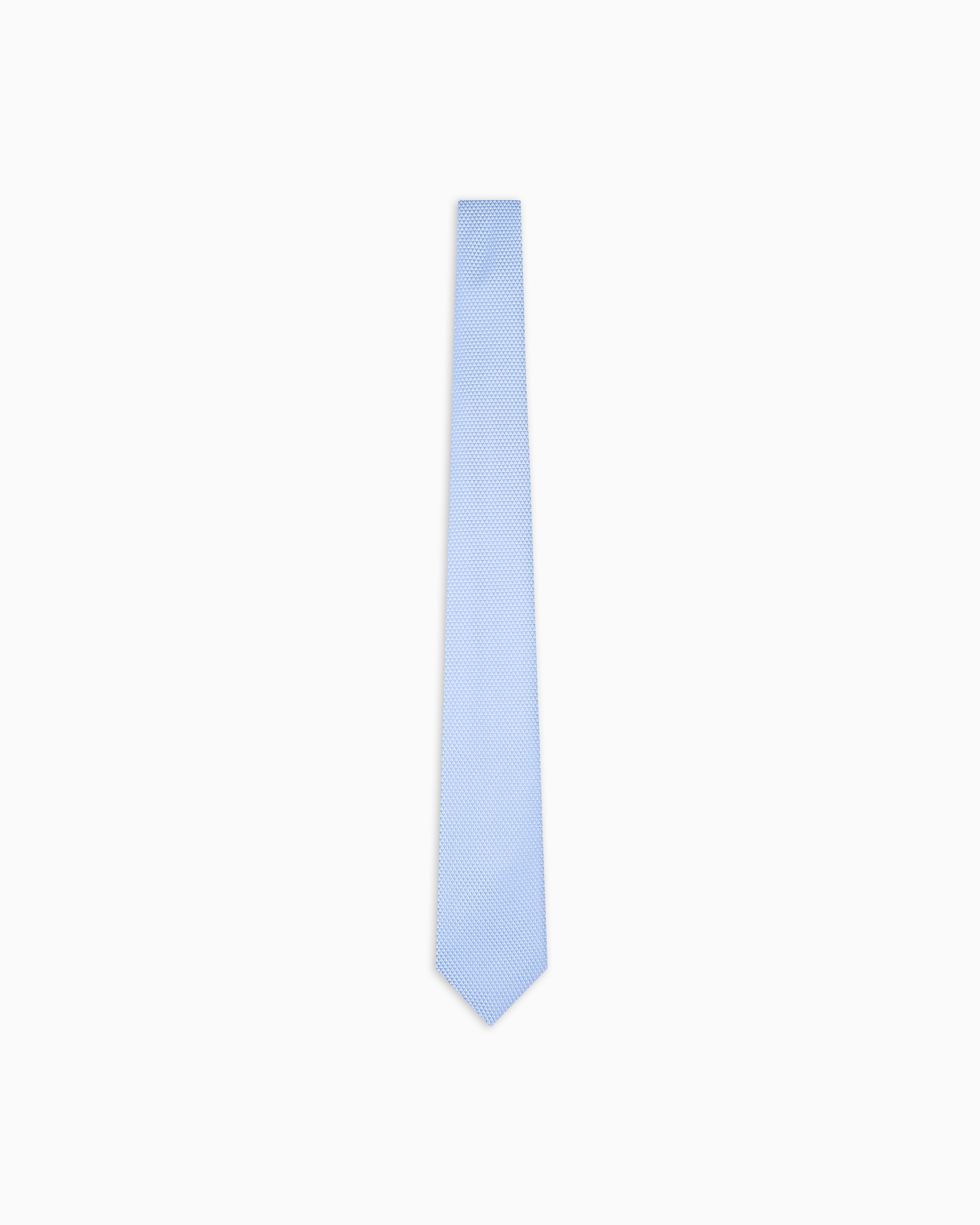 Emporio Armani Silk Blend Tie With Jacquard Op-art Micro-pattern In Blue