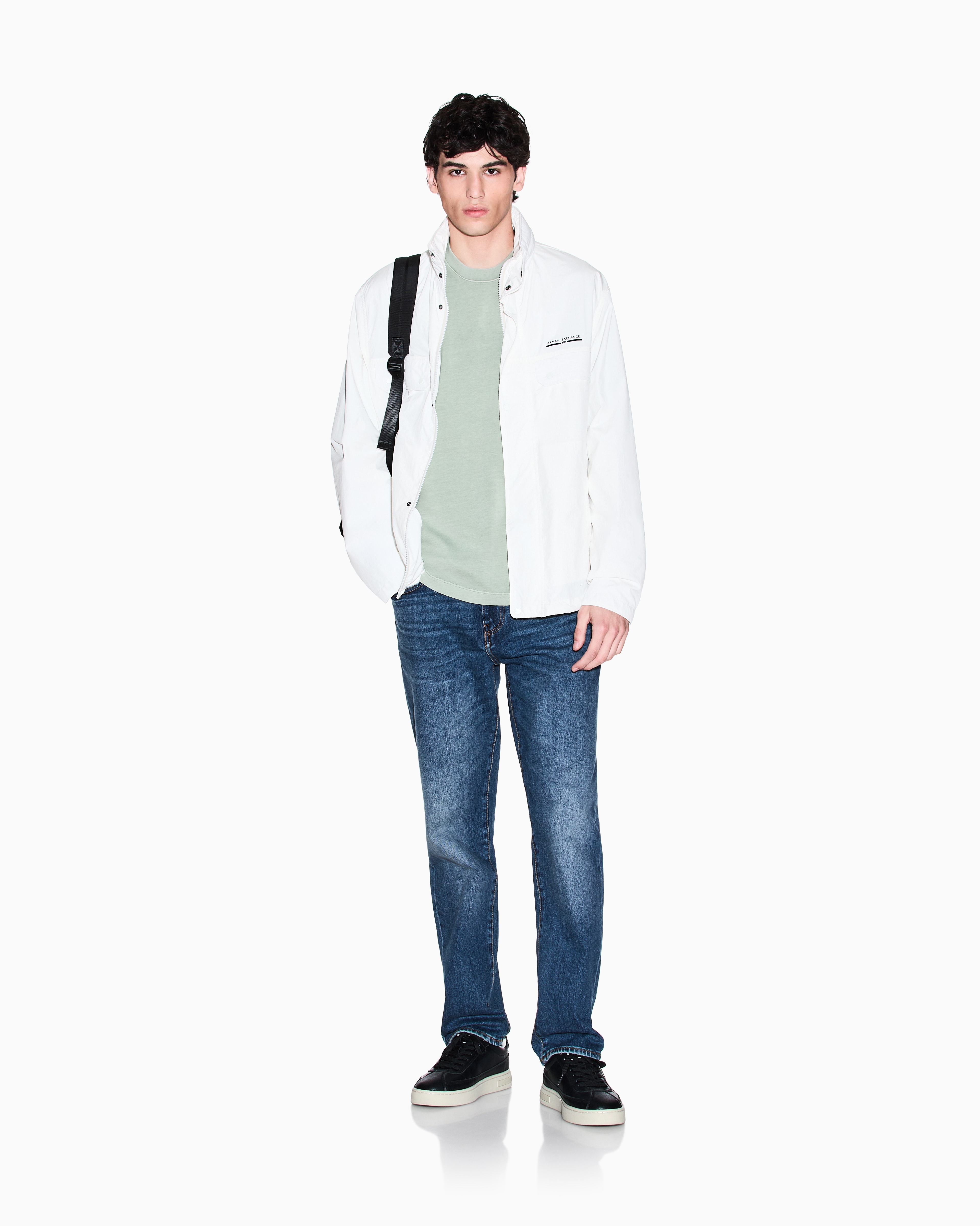 Armani Exchange - LIGHTWEIGHT ZIP UP LOGO JACKET, Man, White, Size: