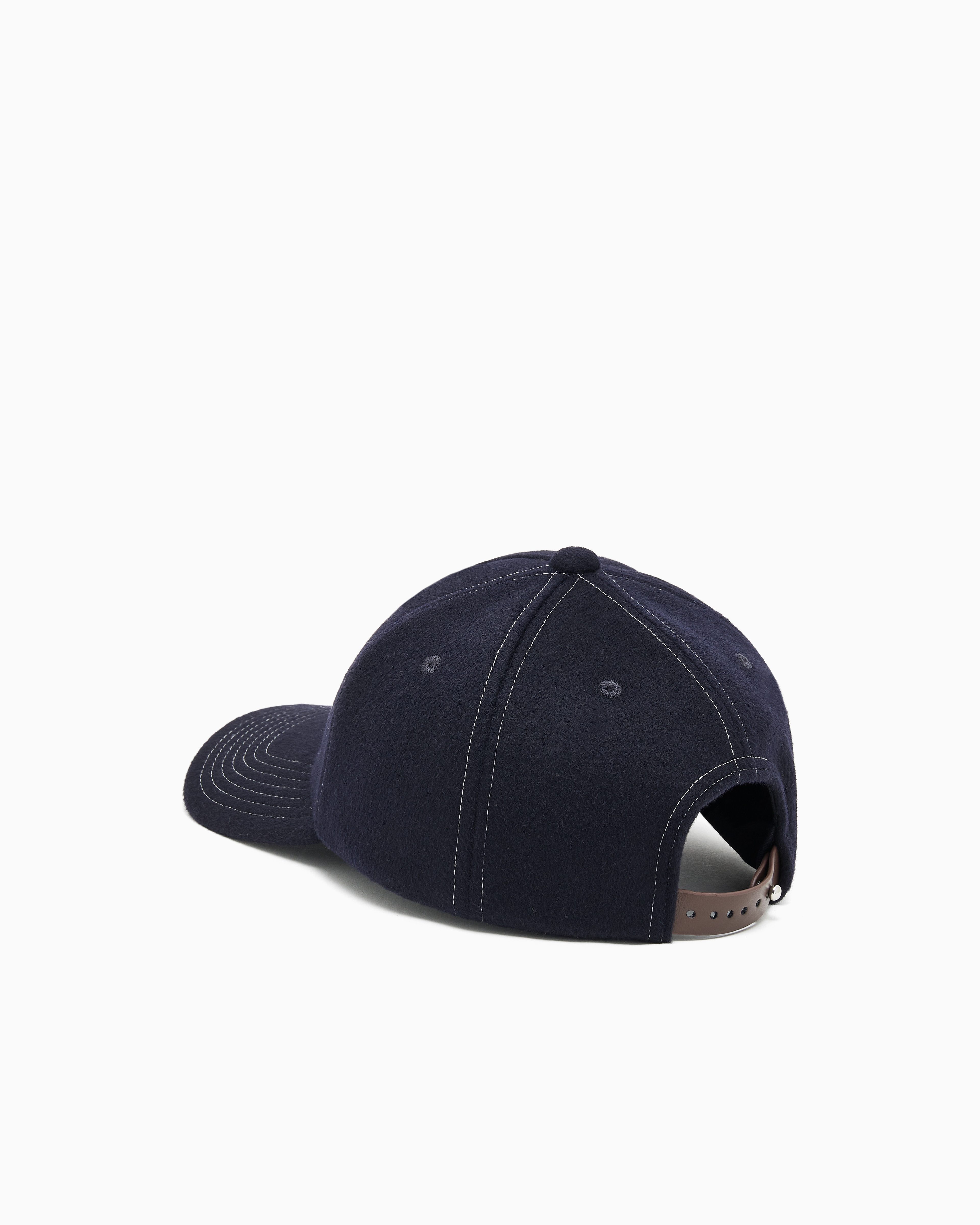 Emporio Armani Virgin-wool Baseball Cap With Embroidered Logo In Blue