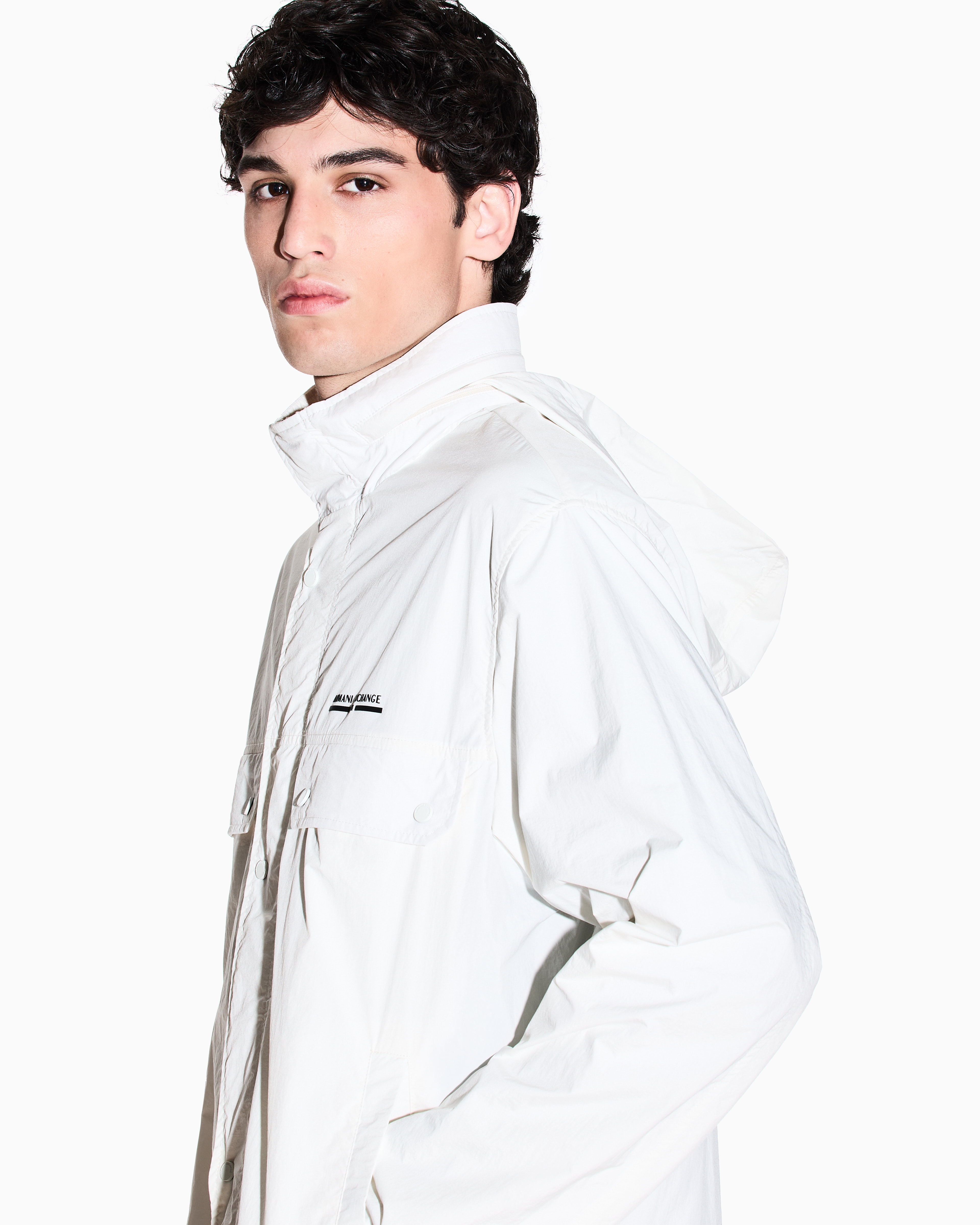 Armani Exchange - LIGHTWEIGHT ZIP UP LOGO JACKET, Man, White, Size:
