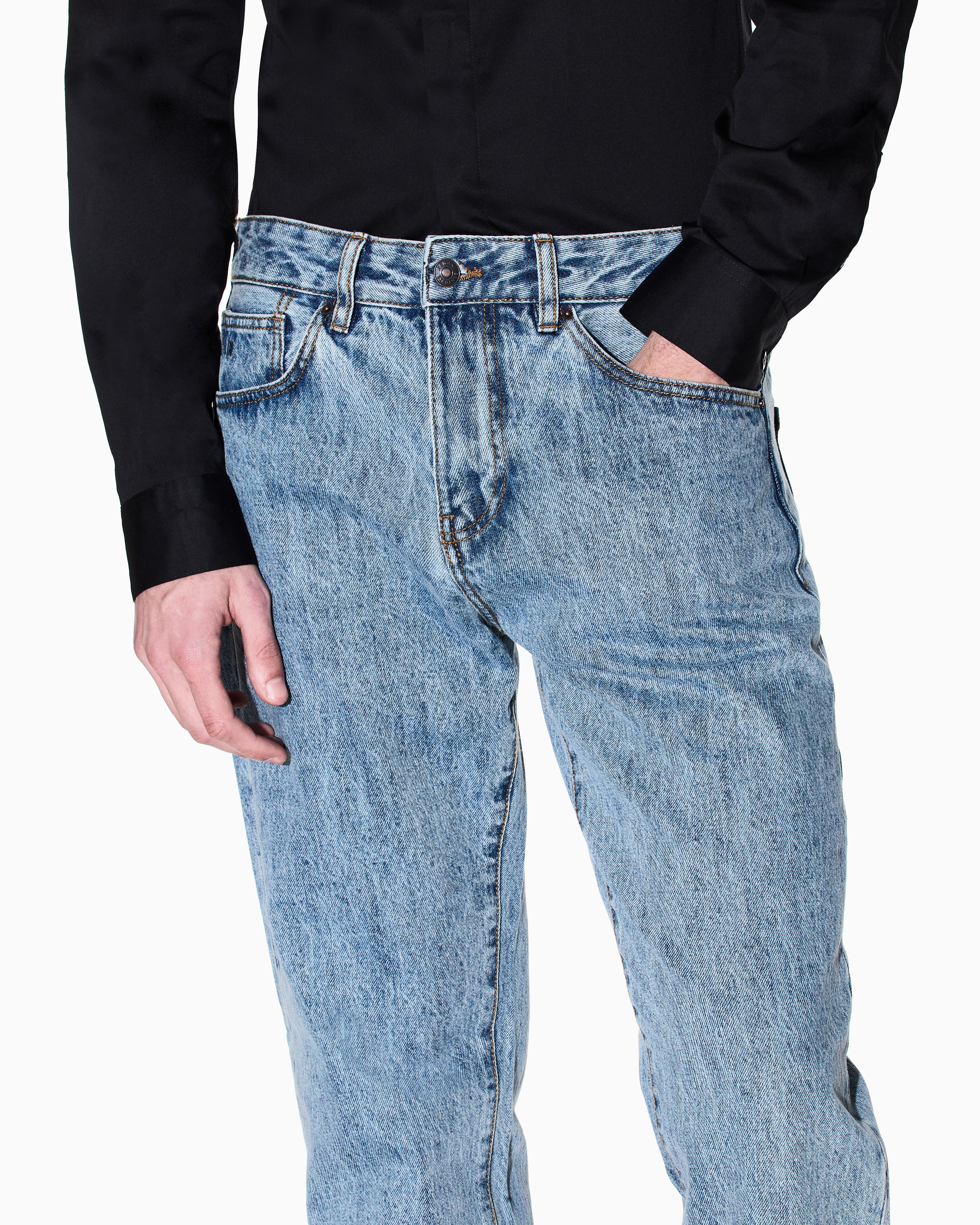 Armani Exchange - Slim-fit denim jeans, Man, Blue, Size:
