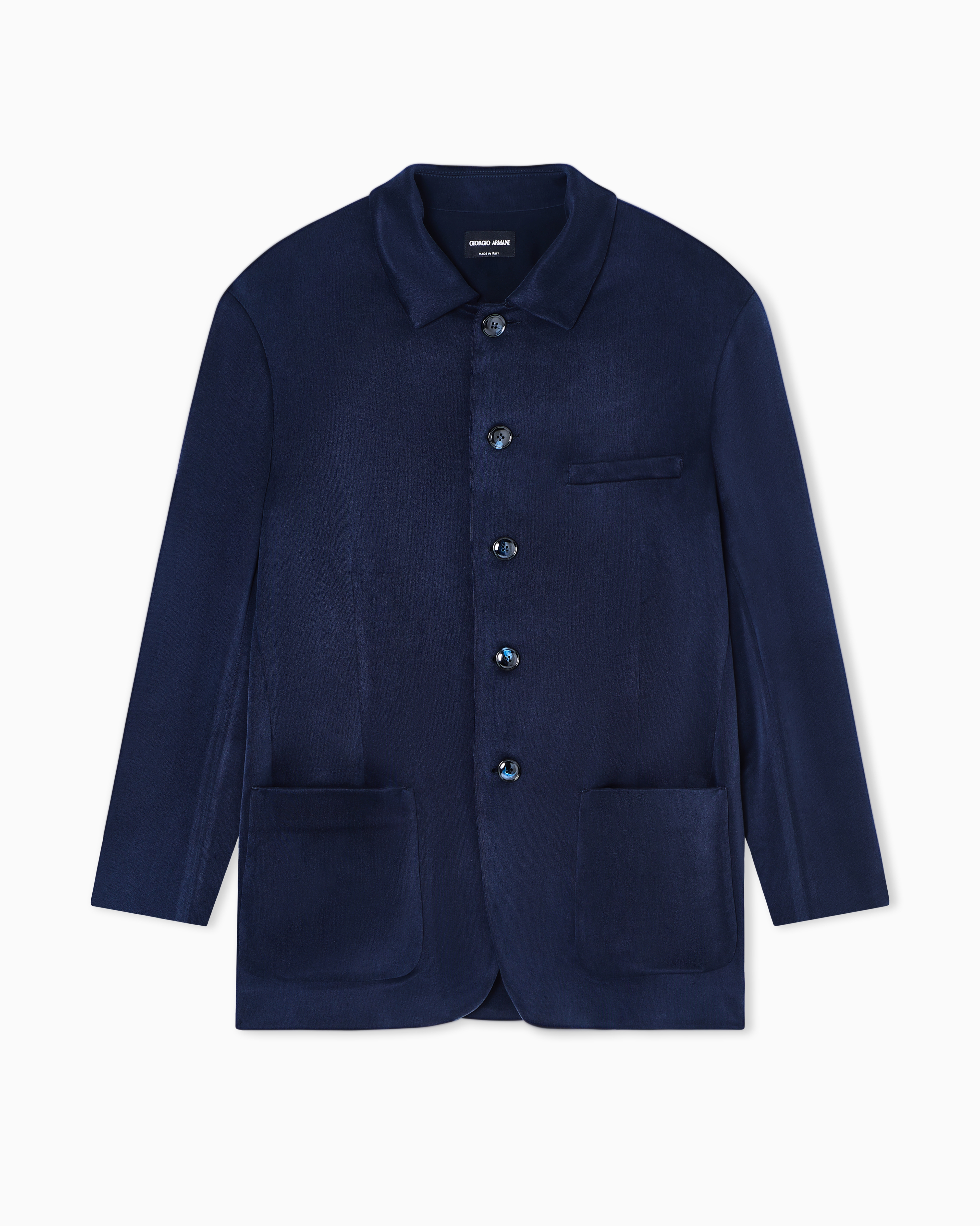 Single-breasted jacket in a cupro blend | Giorgio Armani US
