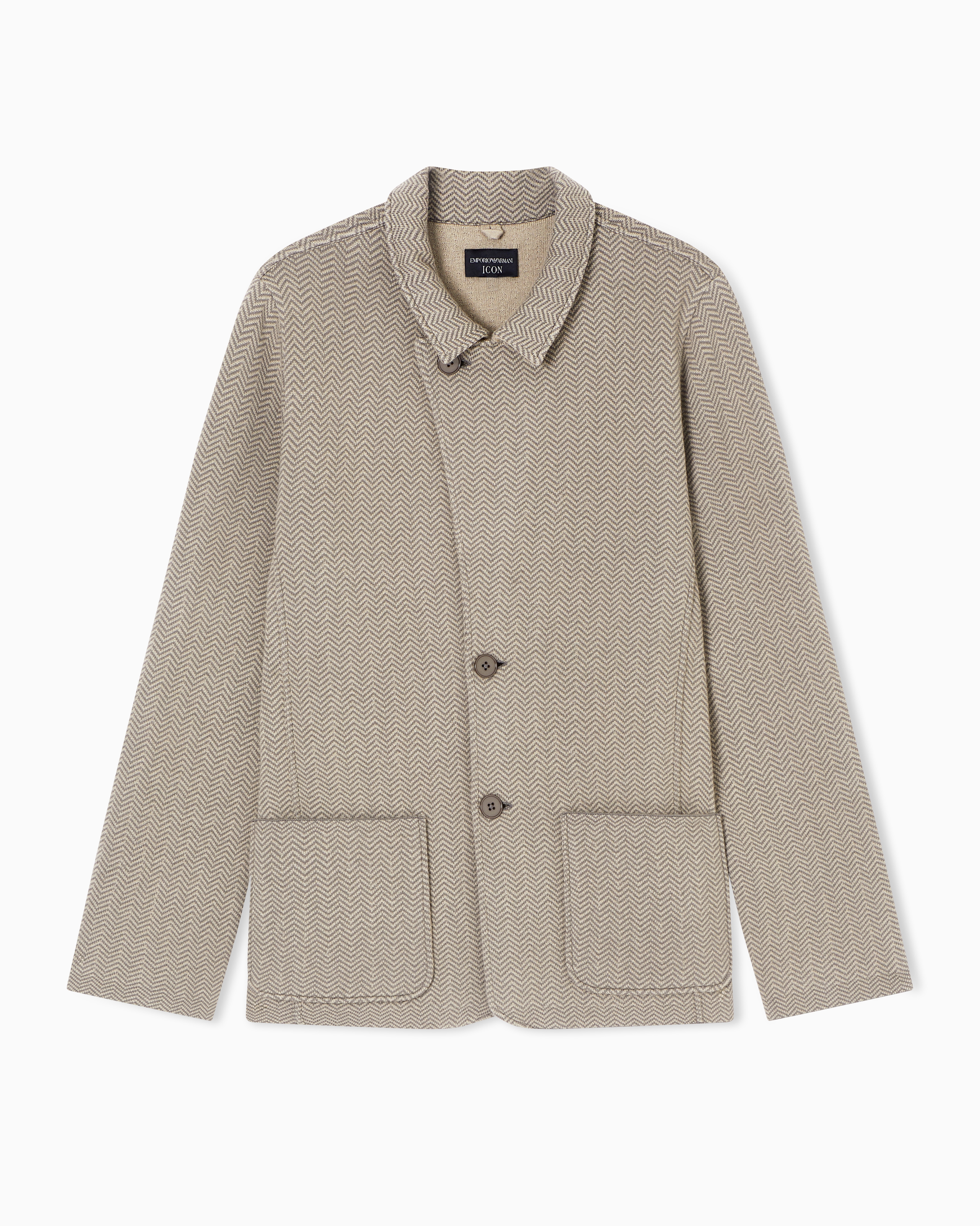 Icon ジャケット ウールニット ジャカードシェブロン | Emporio Armani JP