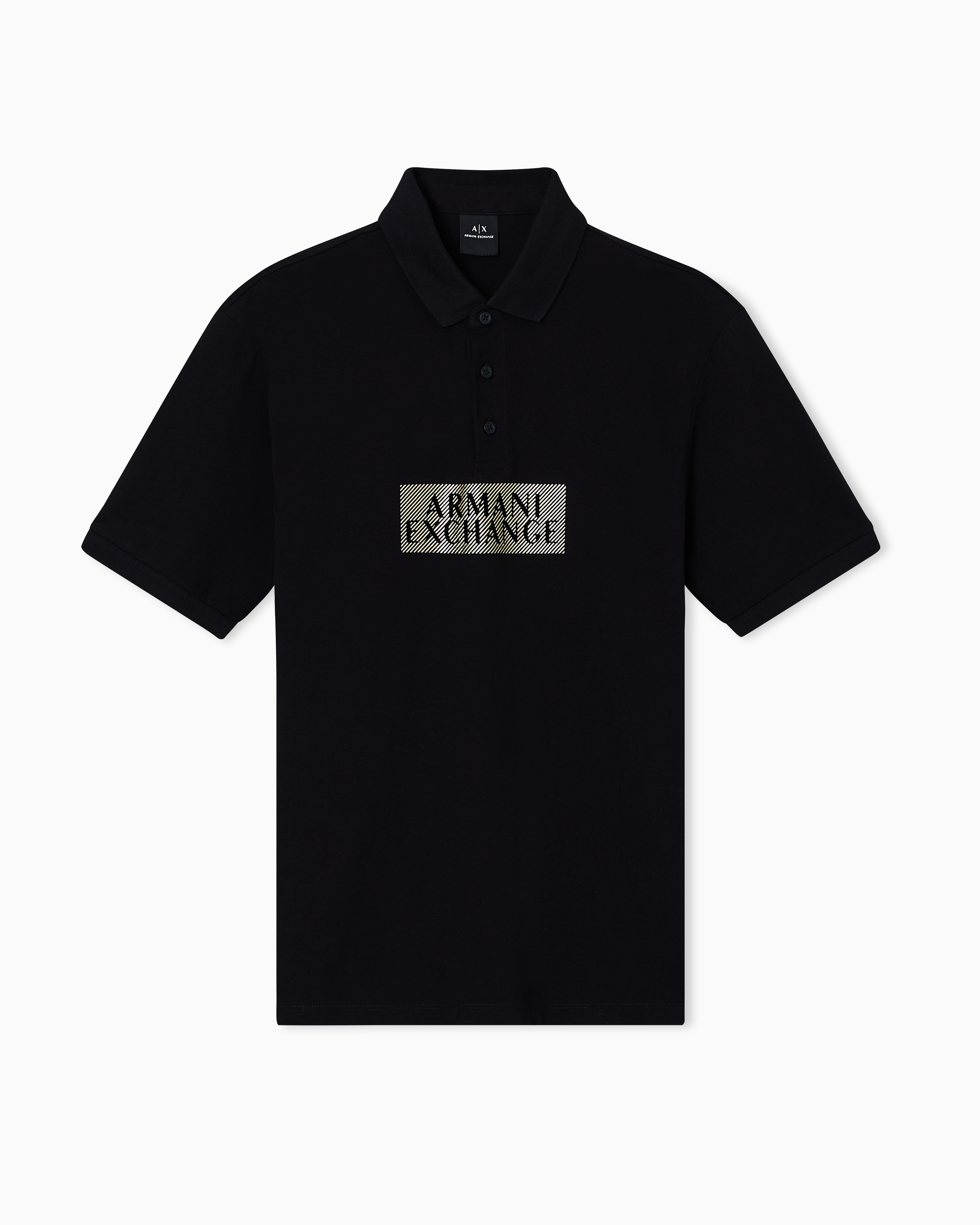Armani Exchange Polo Shirts In Black