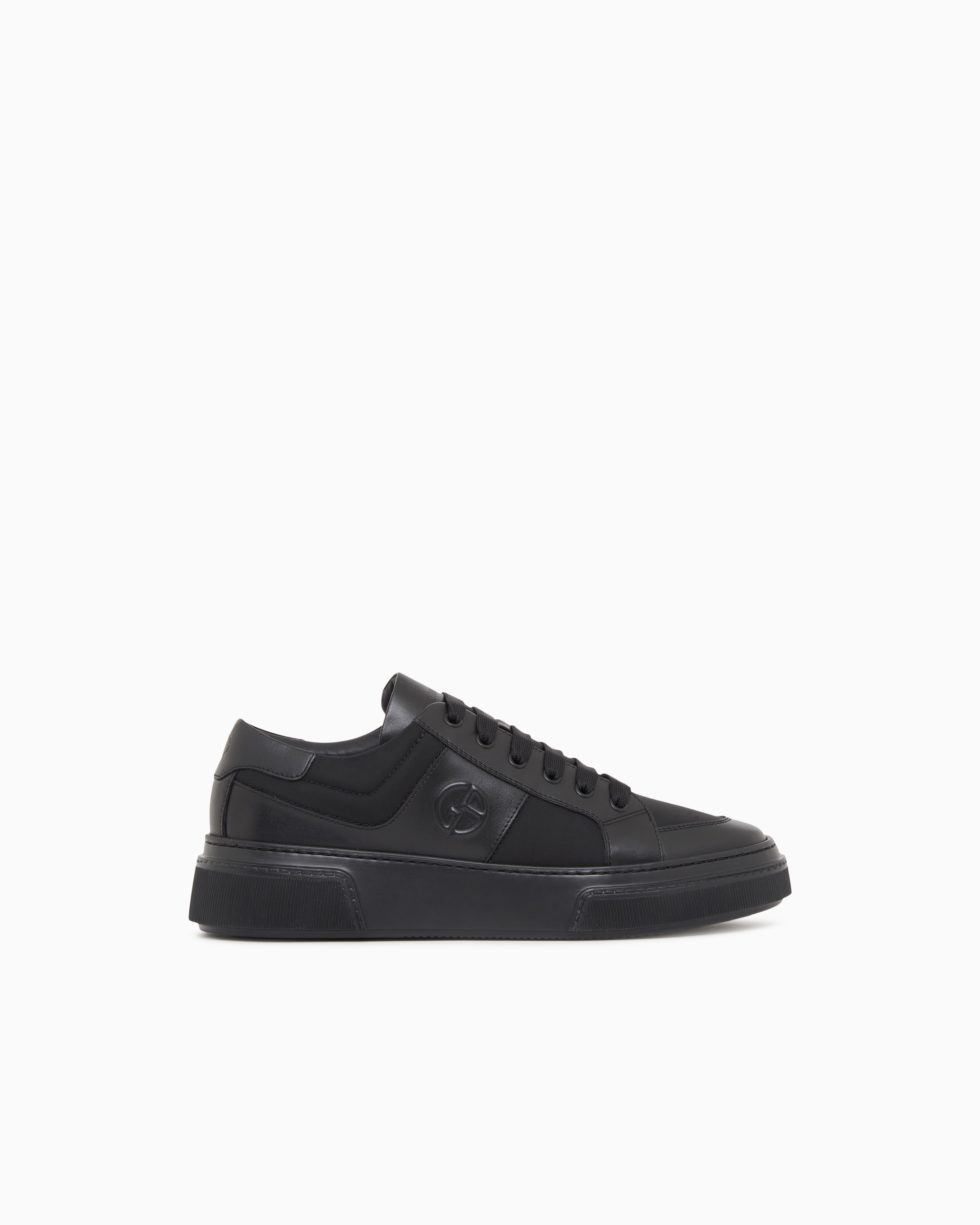Leather and fabric sneakers | Giorgio Armani US