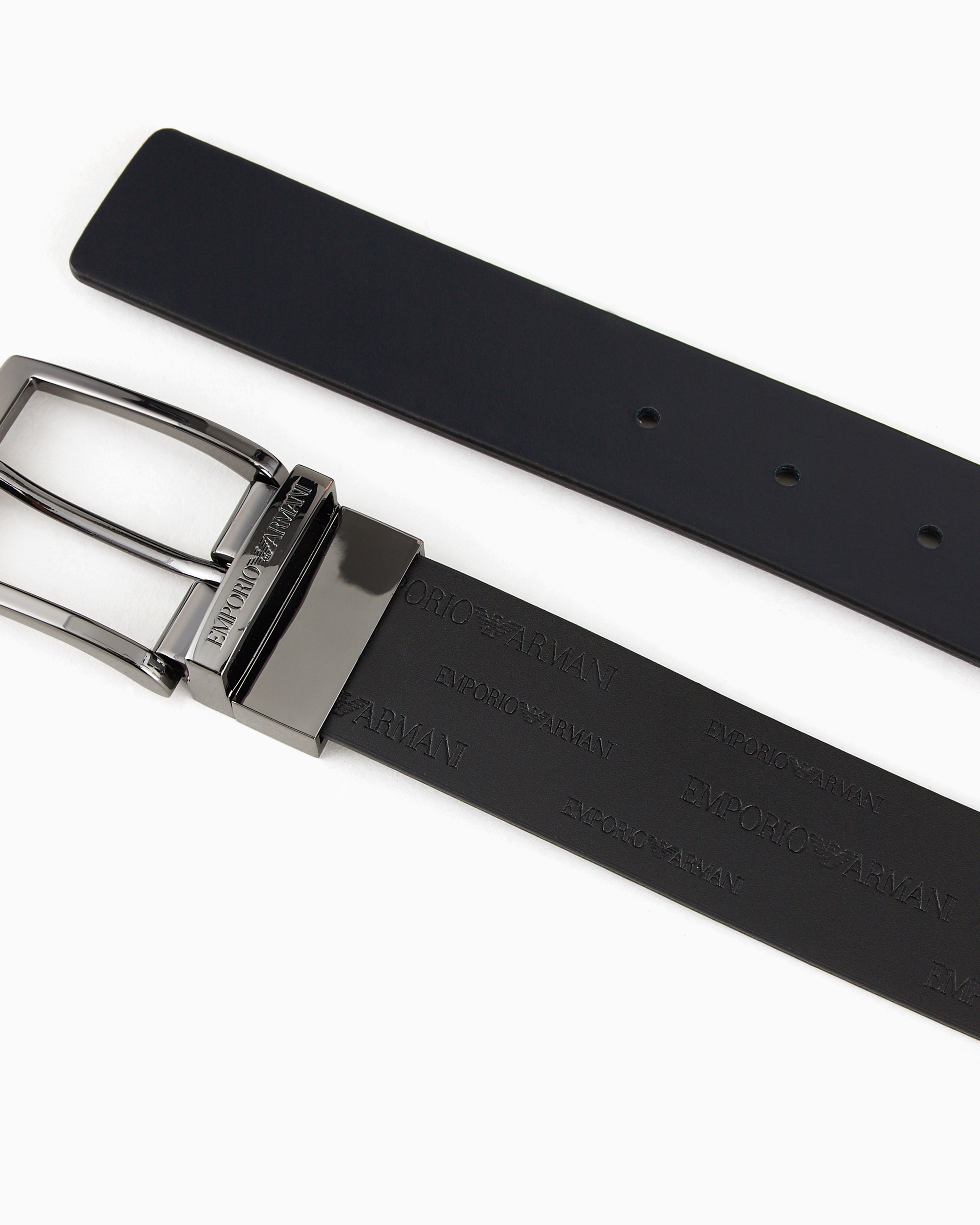 小物 90s Emporio Armani Cross Stitched Belt EMPORIO ARMANI Belt Reversible Top Type Buckle Leather x