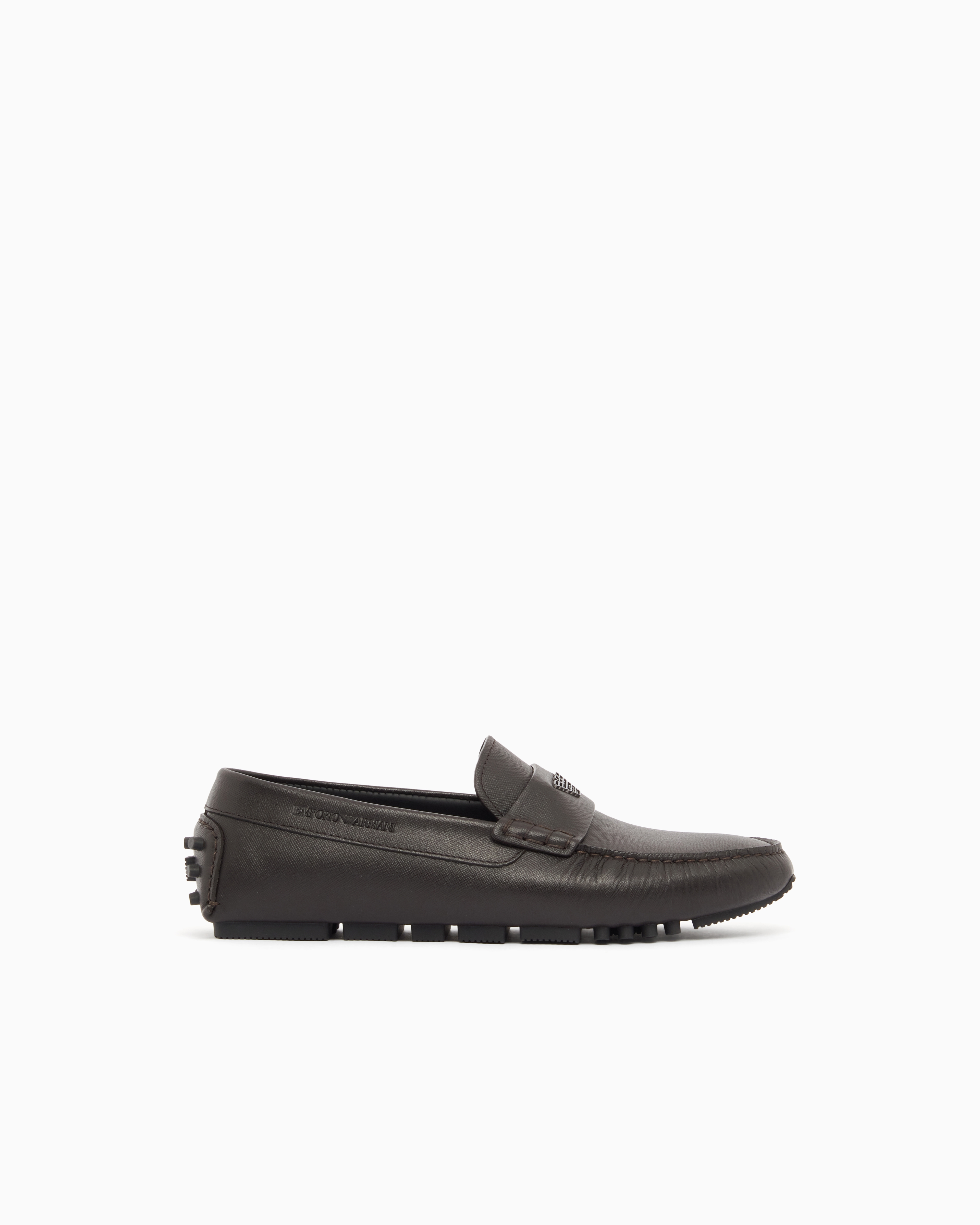 Saffiano leather driving loafers | Emporio Armani US
