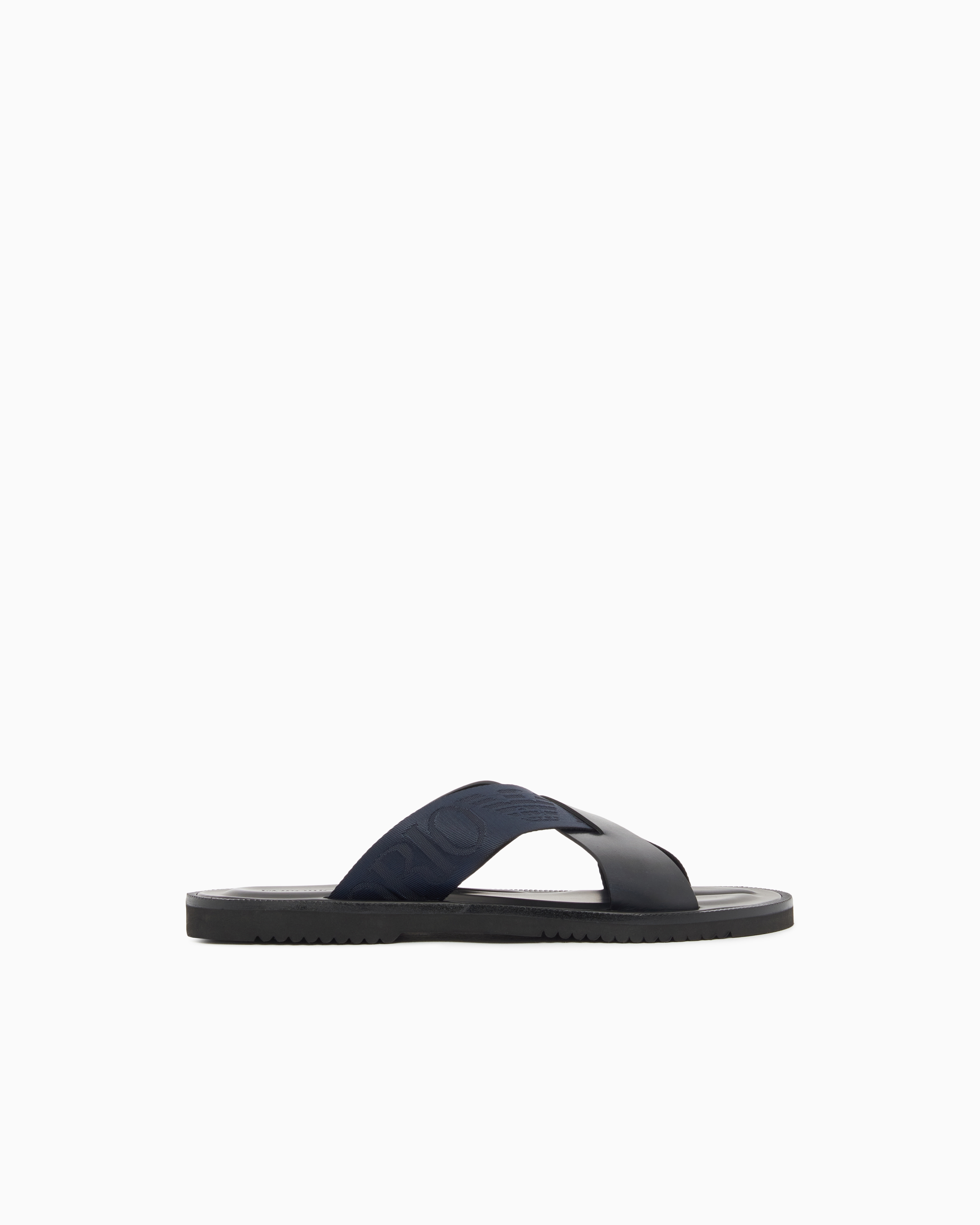 クロスサンダル レザー製 ロゴテープ | Emporio Armani JP