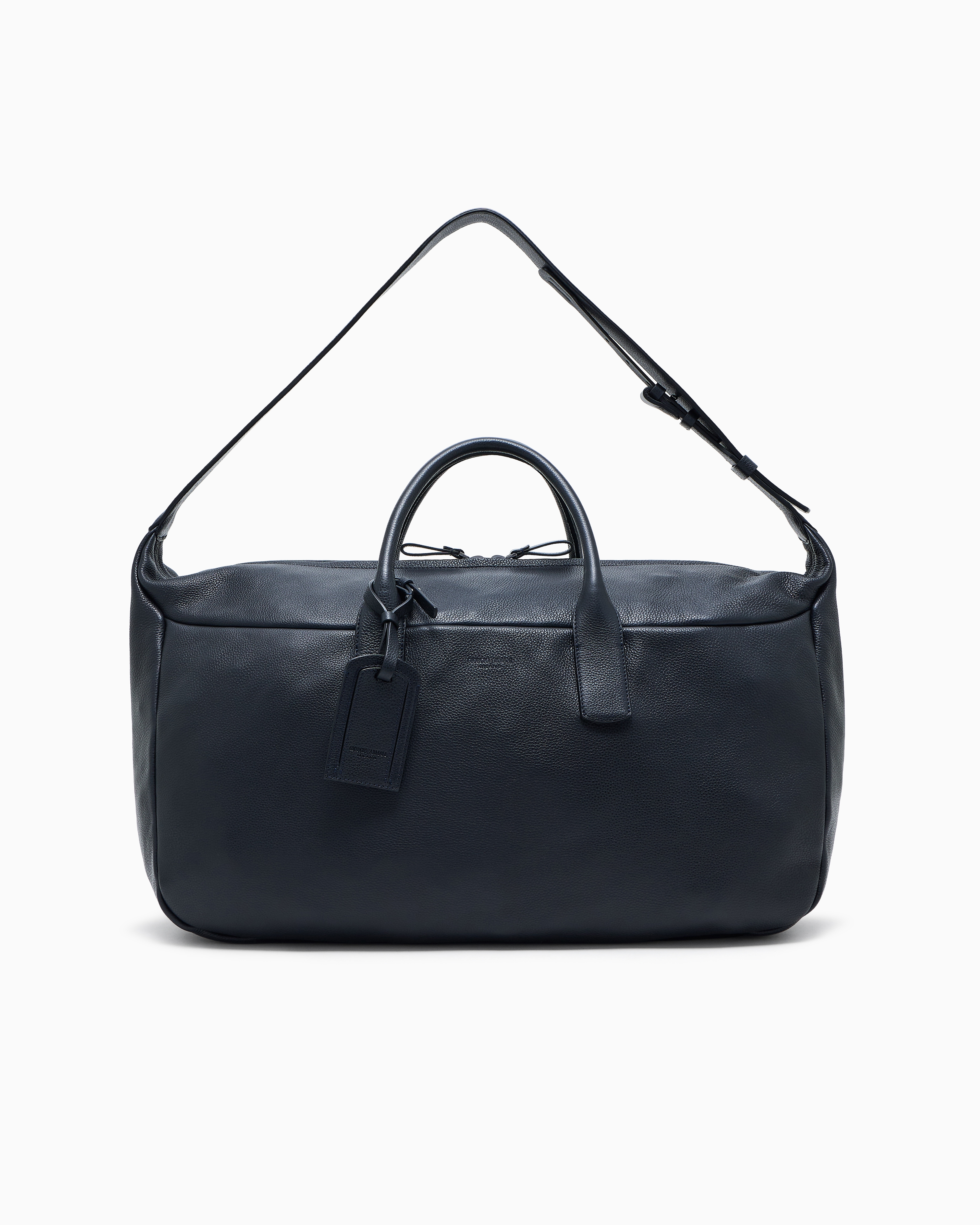 Pebbled leather duffel bag | Giorgio Armani US