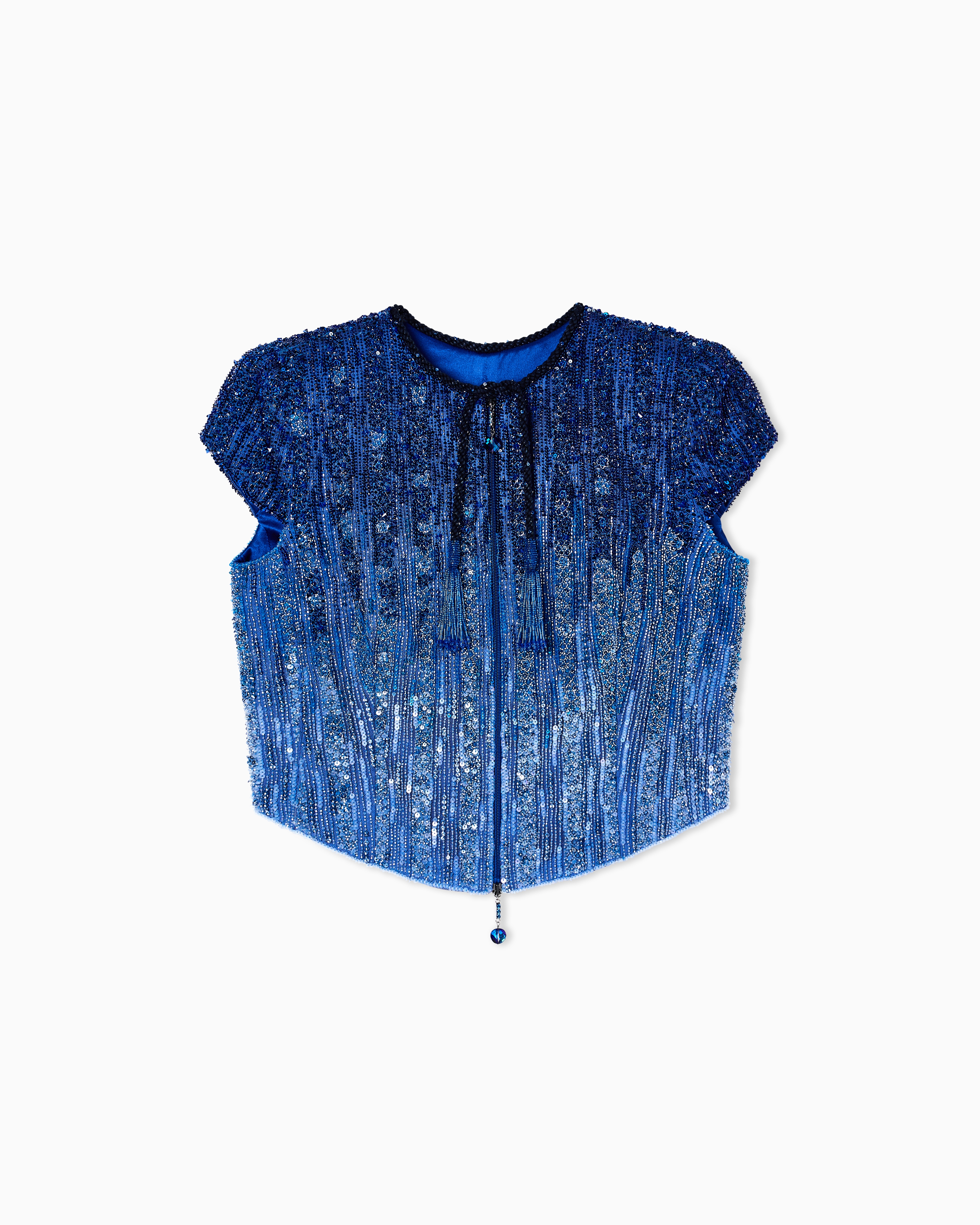 Fully embroidered short jacket | Giorgio Armani US