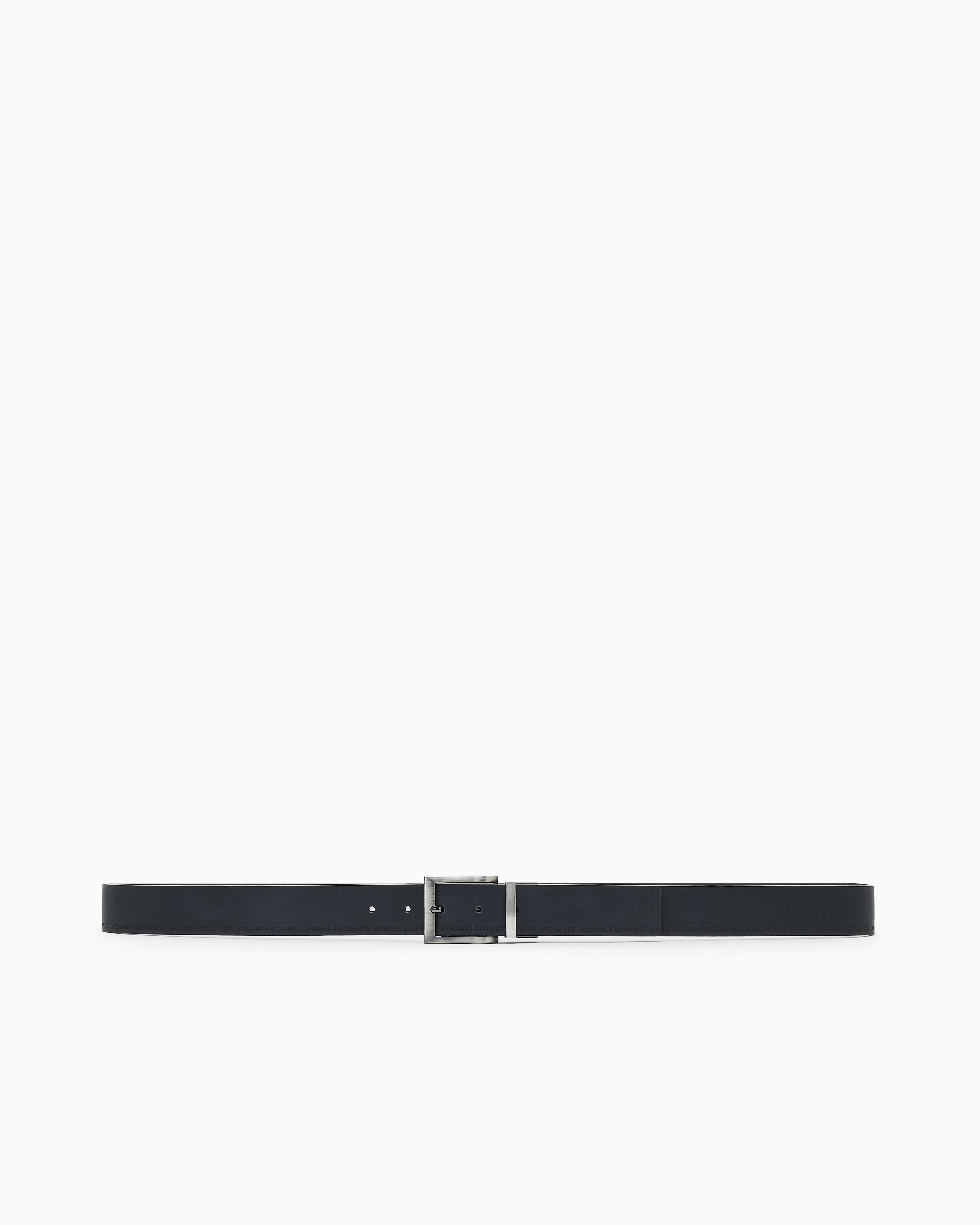 Armani Exchange -  Leather belt with logo, Man, Blue, Size: TU