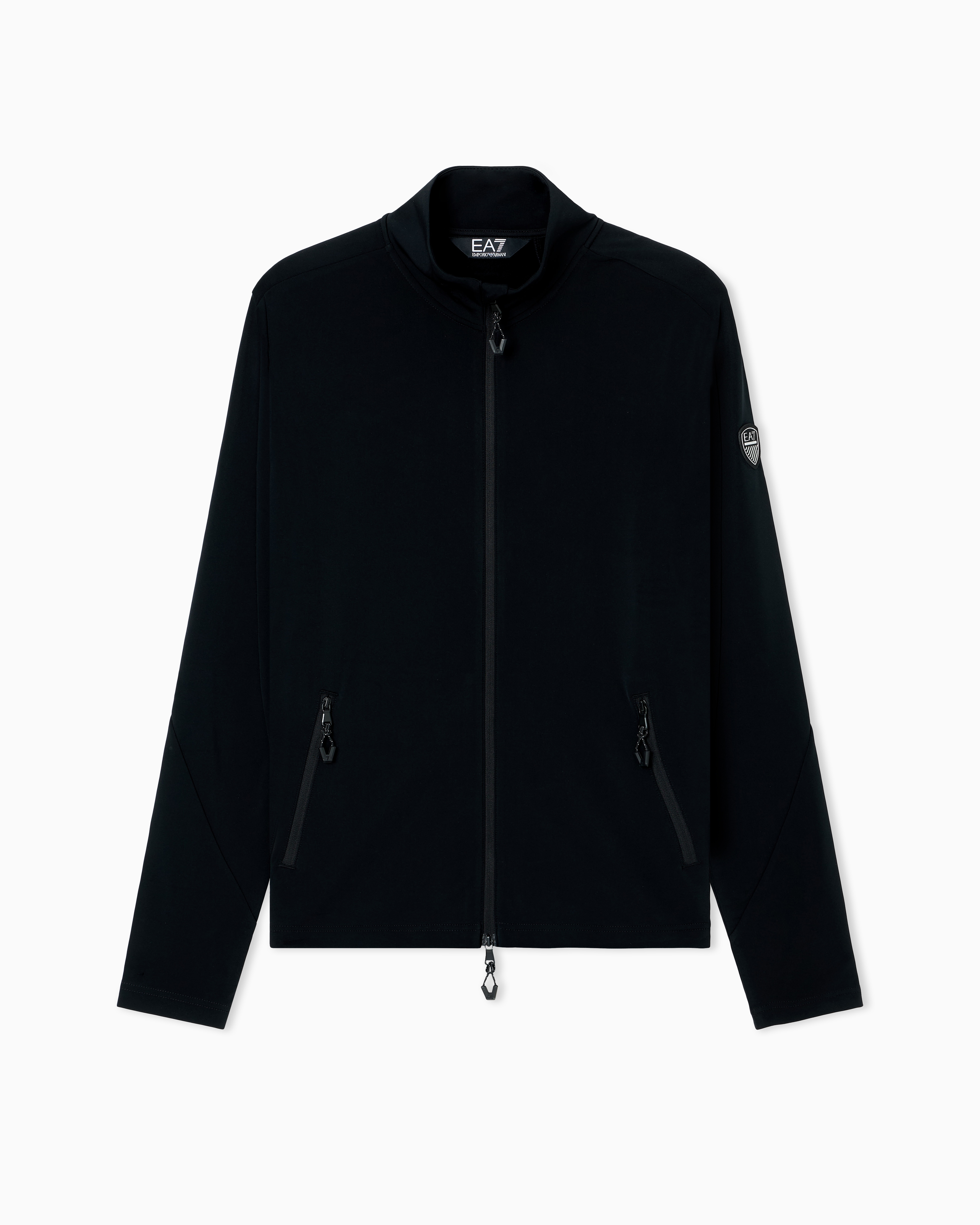 Ea7 Technical Ski Fleece In Powerstretch Technical Fabric In Black