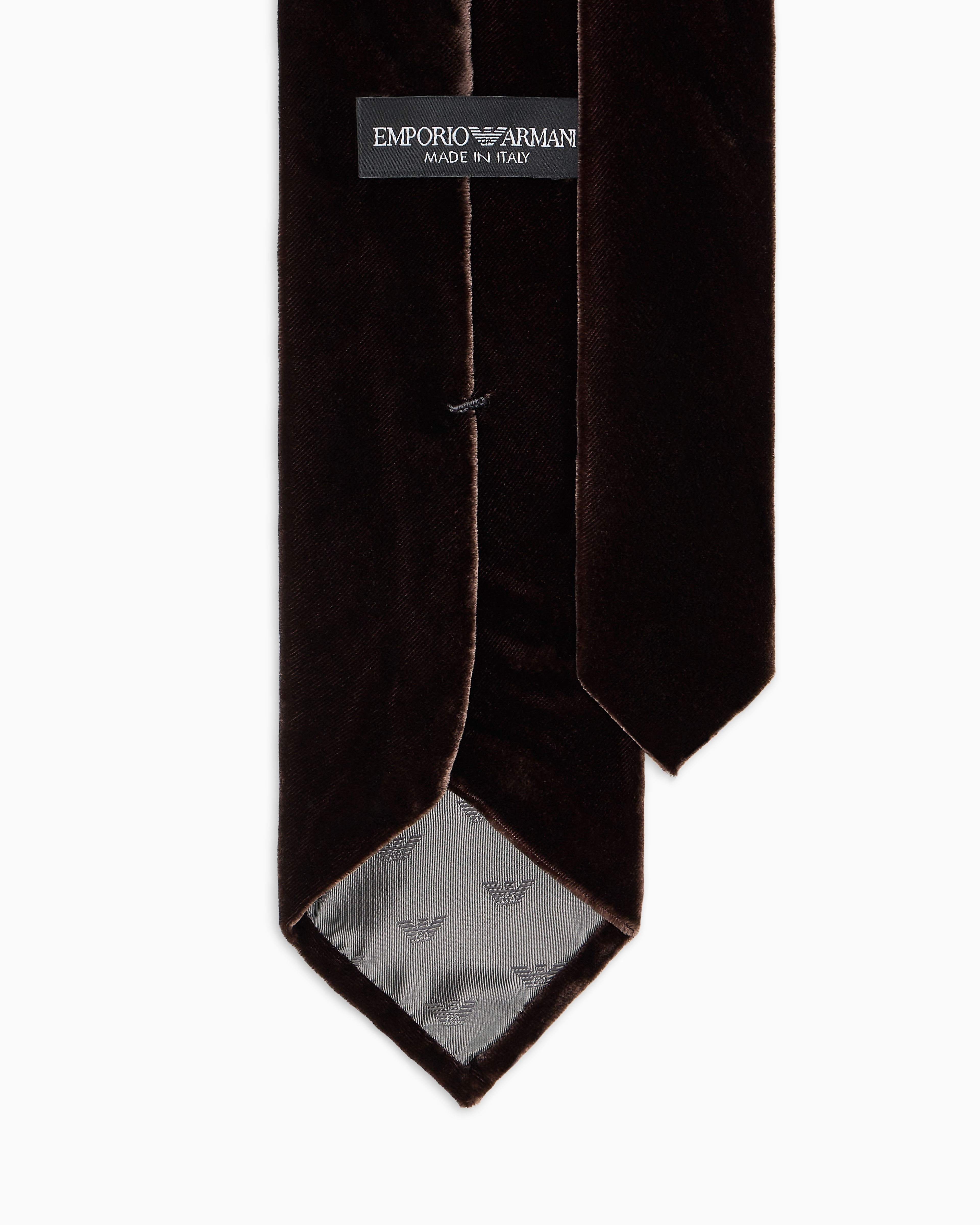 Emporio Armani Smooth Velvet Tie In Black