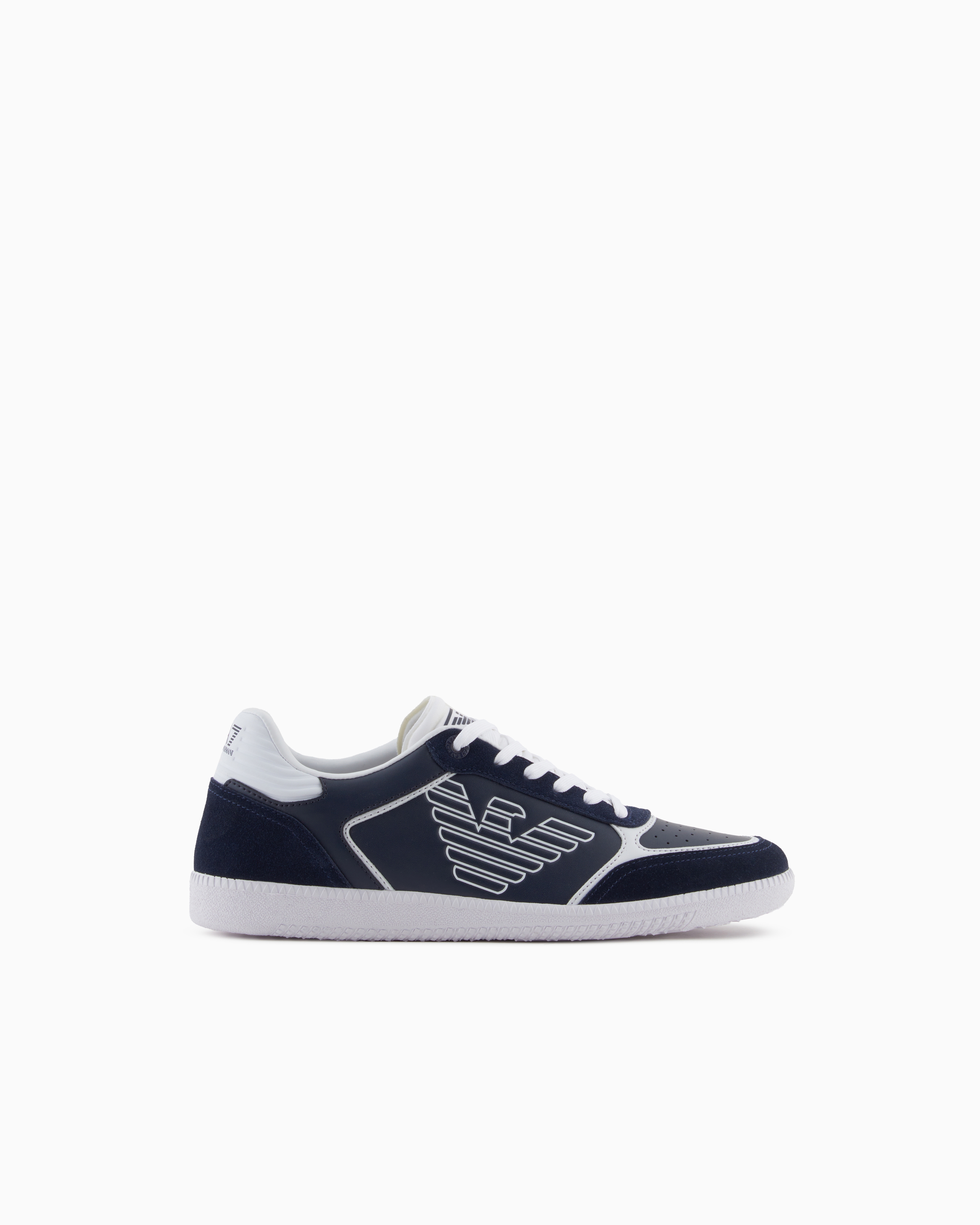 Ea7 Unisex Blue Heritage Eagle Sneakers Size 9.5