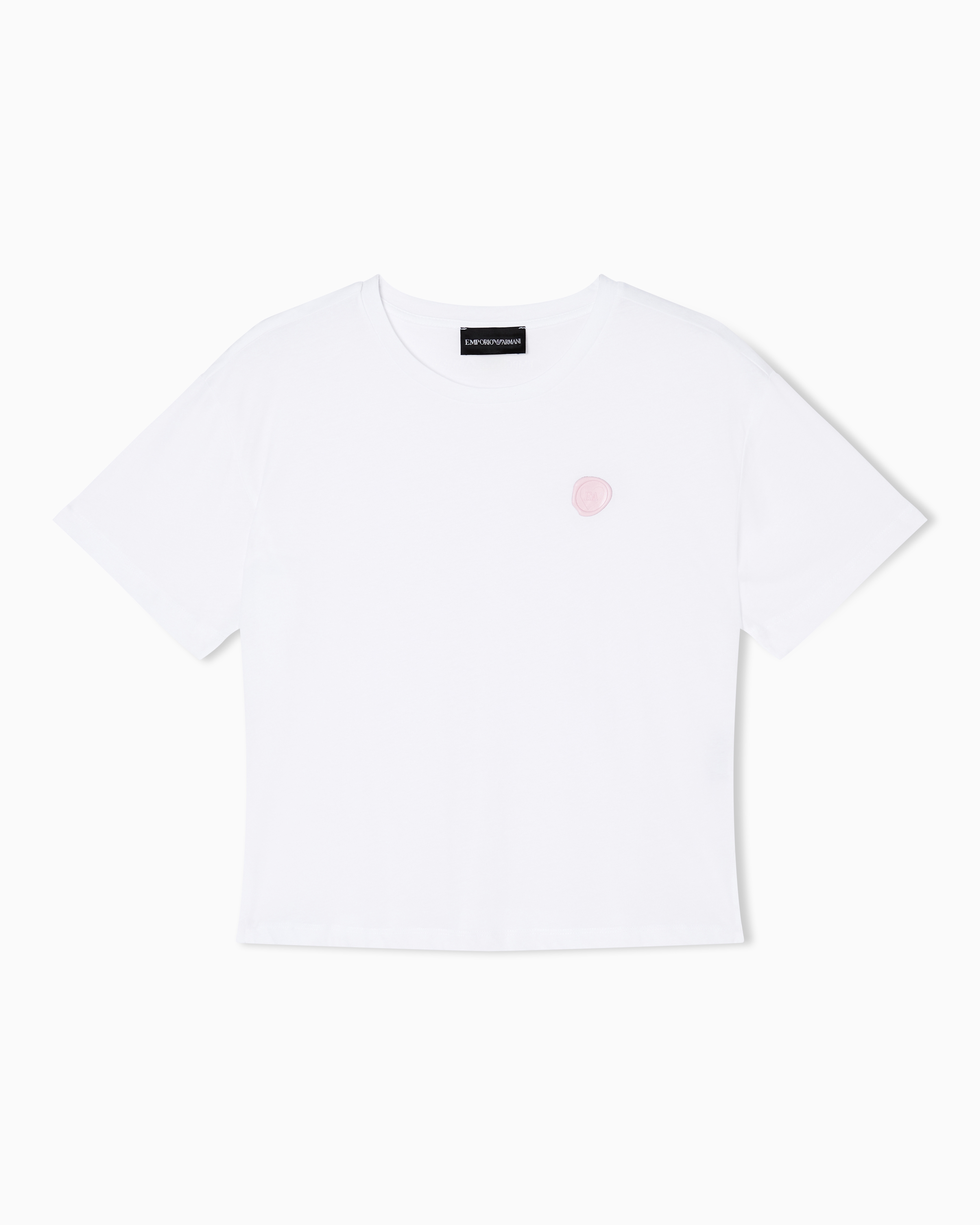 Organic jersey T-shirt with logo stamp | Emporio Armani US
