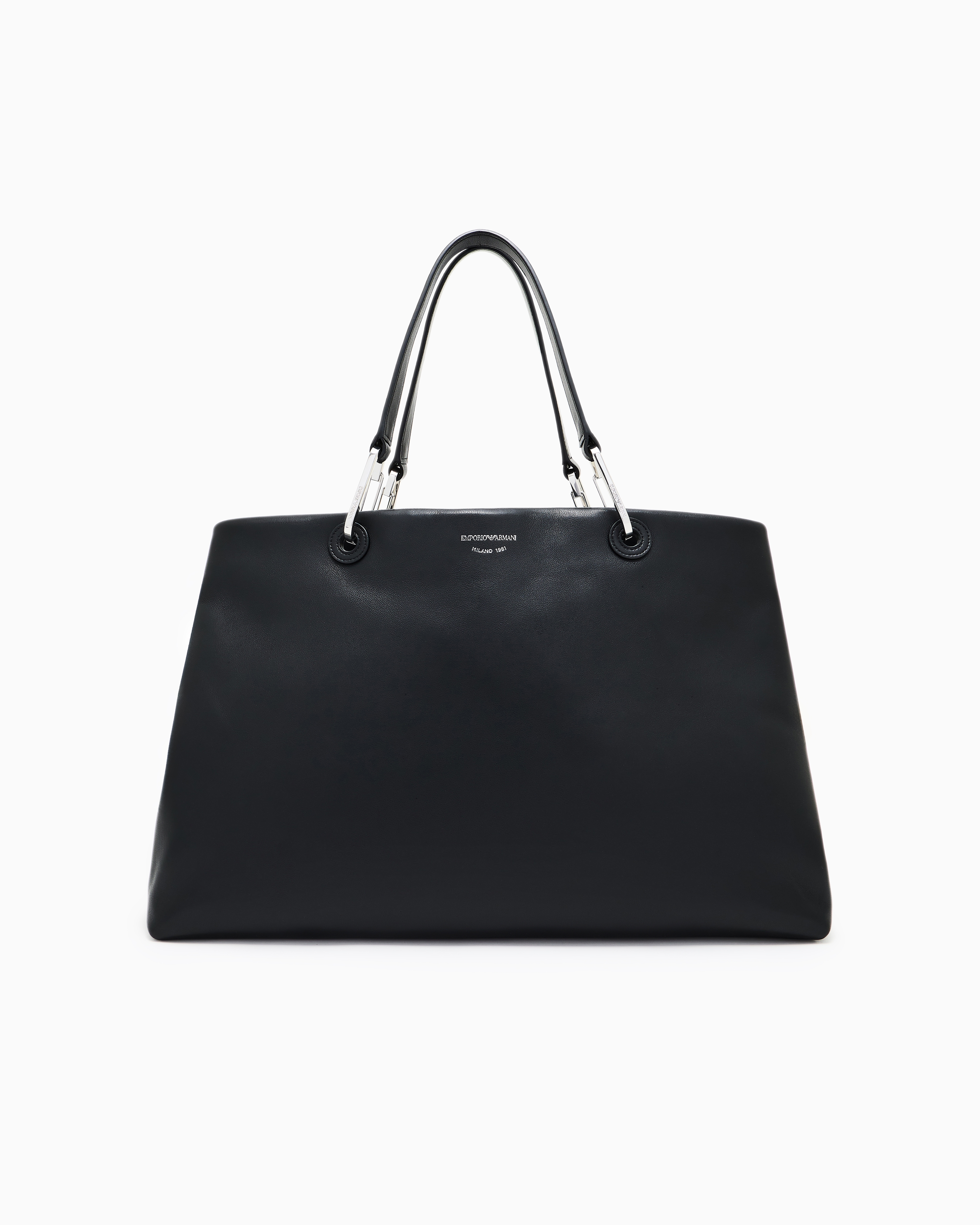 Bag large soft leather with zip pouch woman | Emporio Armani JP