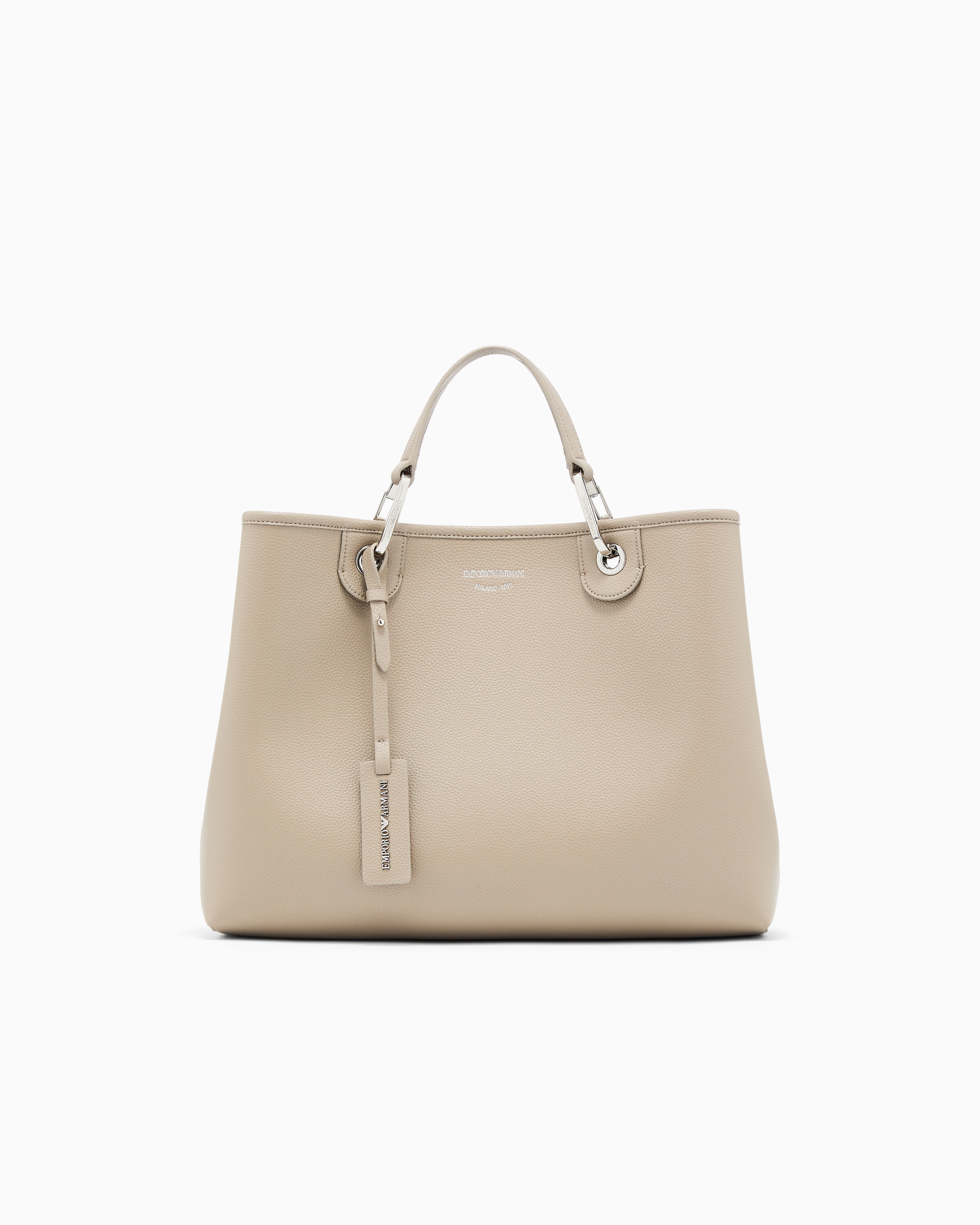 EMPORIO ARMANI バッグ Shopping bag with a pebbled texture and dual top handles | Emporio