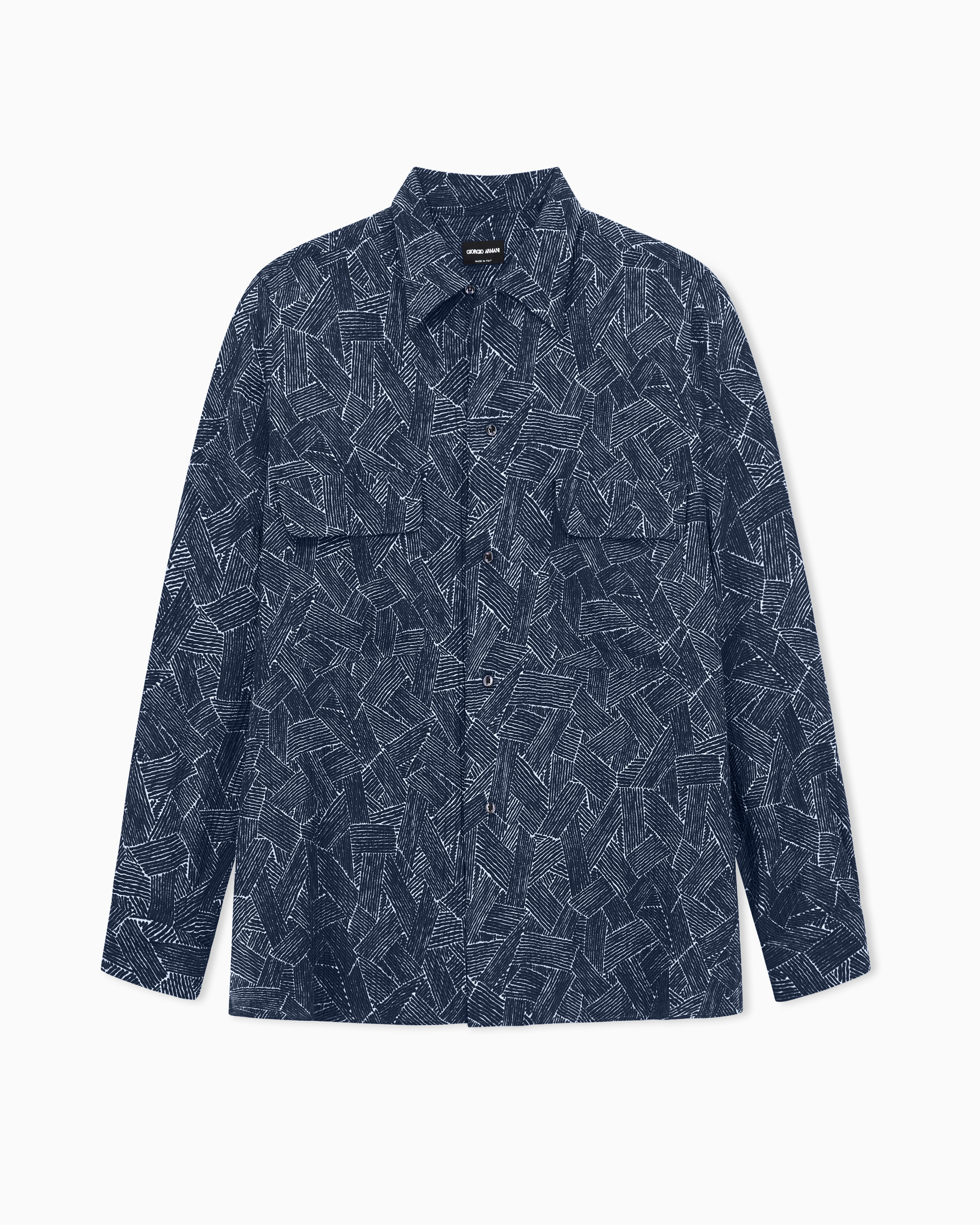 05T670☆ GIORGIO ARMANI 光沢 シルク シャツブラウス 春夏 undefined