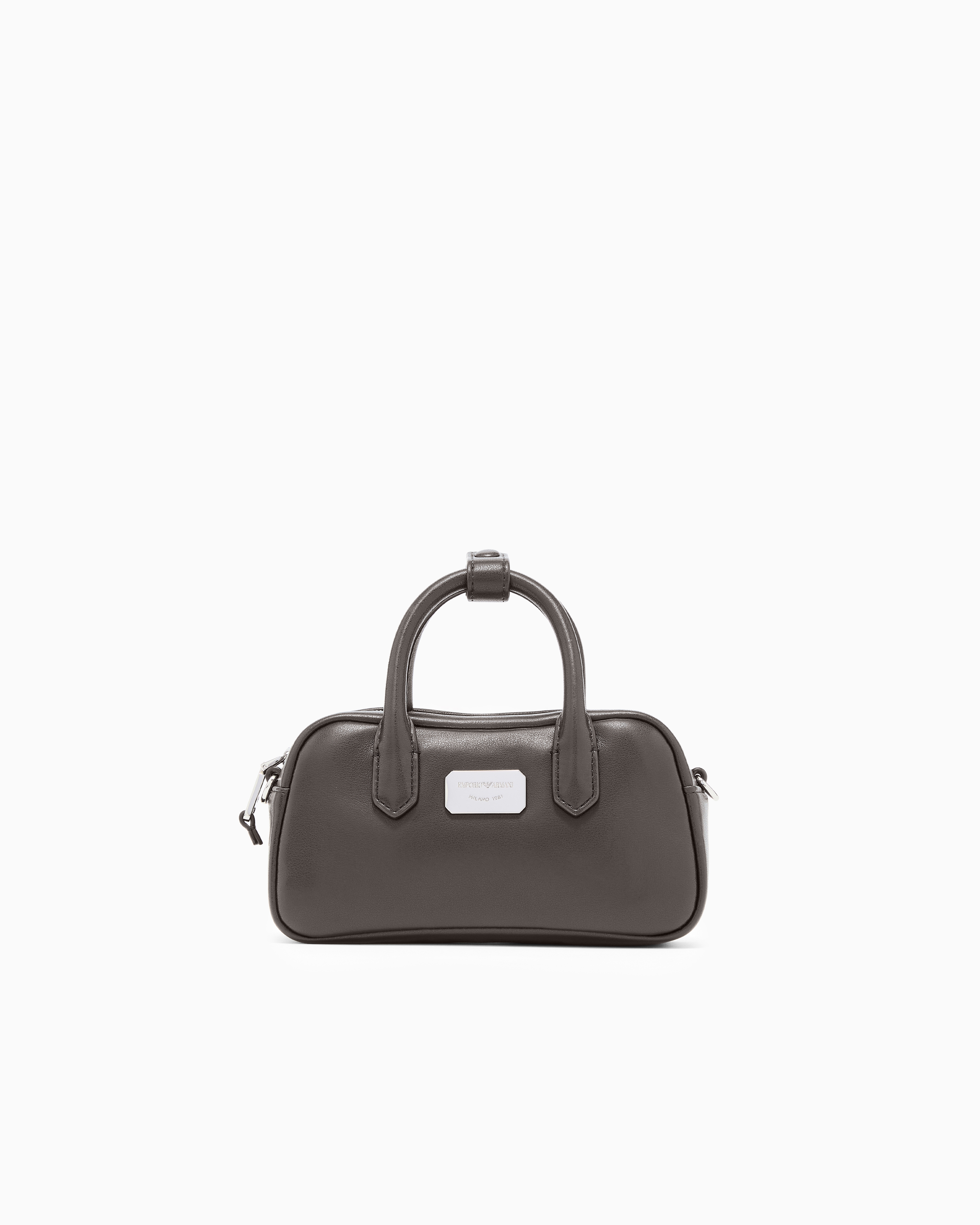 Soft leather mini bauletto bag | Emporio Armani US
