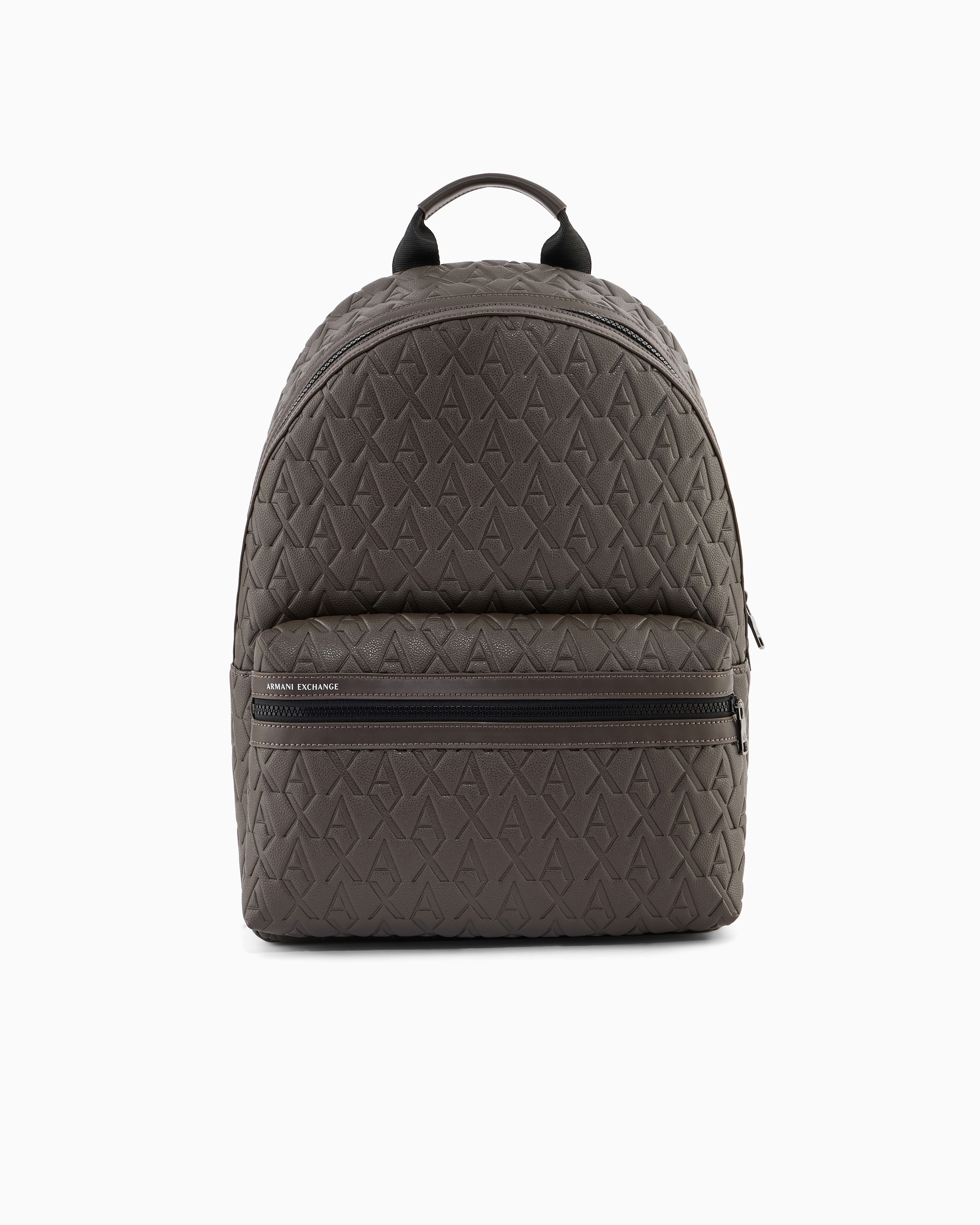 Backpack with embossed pattern and front zip pocket | Armani
