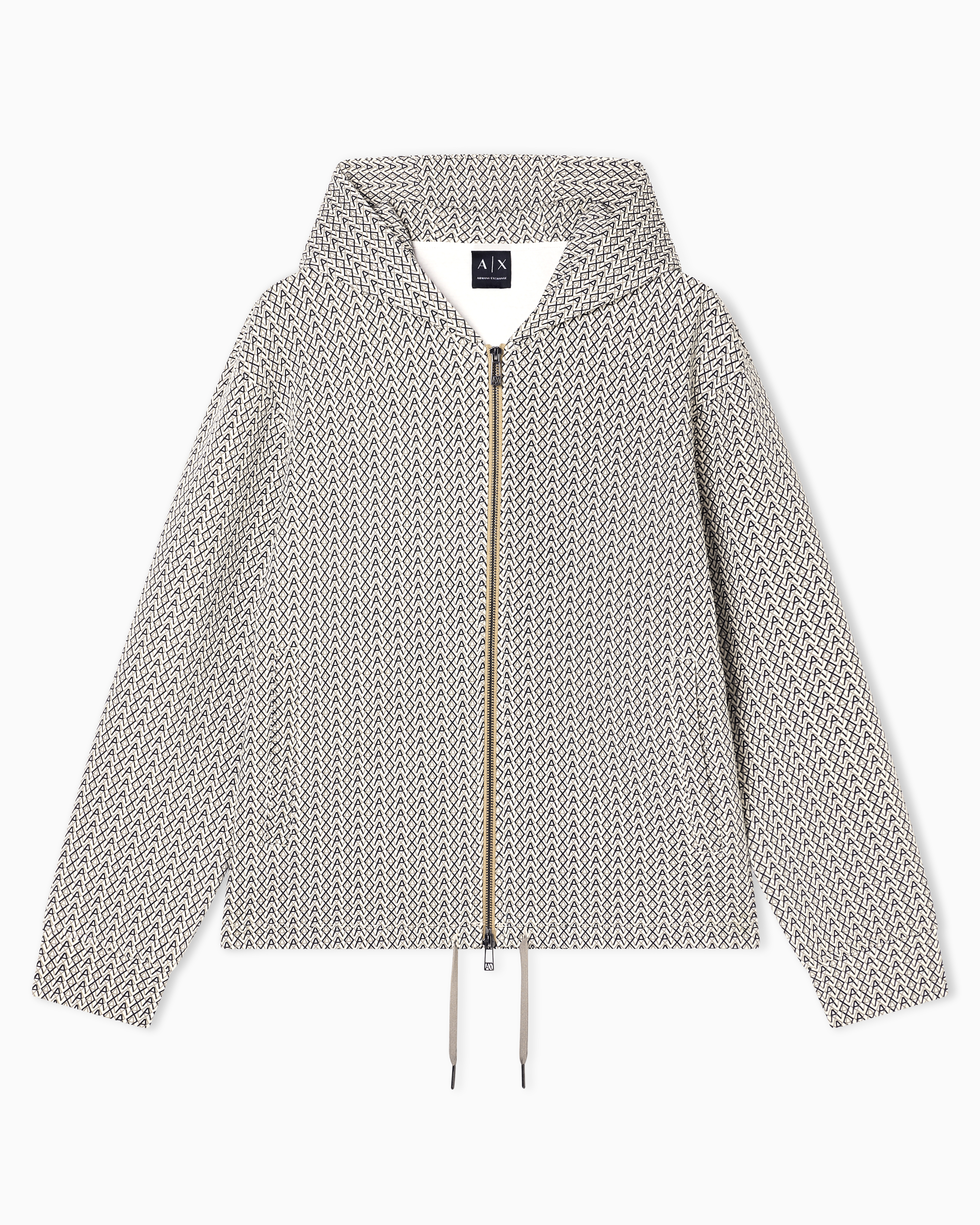 Zip-Up sweatshirt with allover logo print | Armani Exchange US